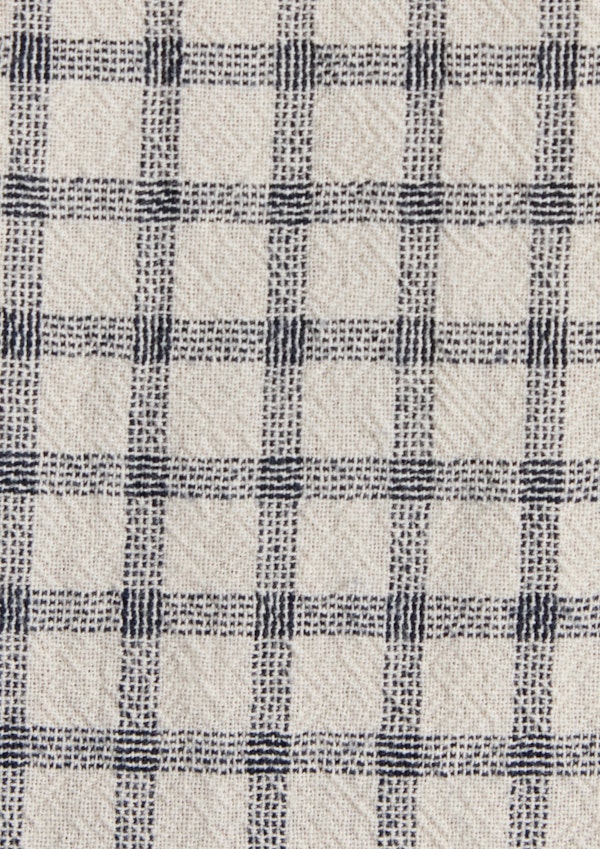 Cream Embroidered Boxy Fit Shirt