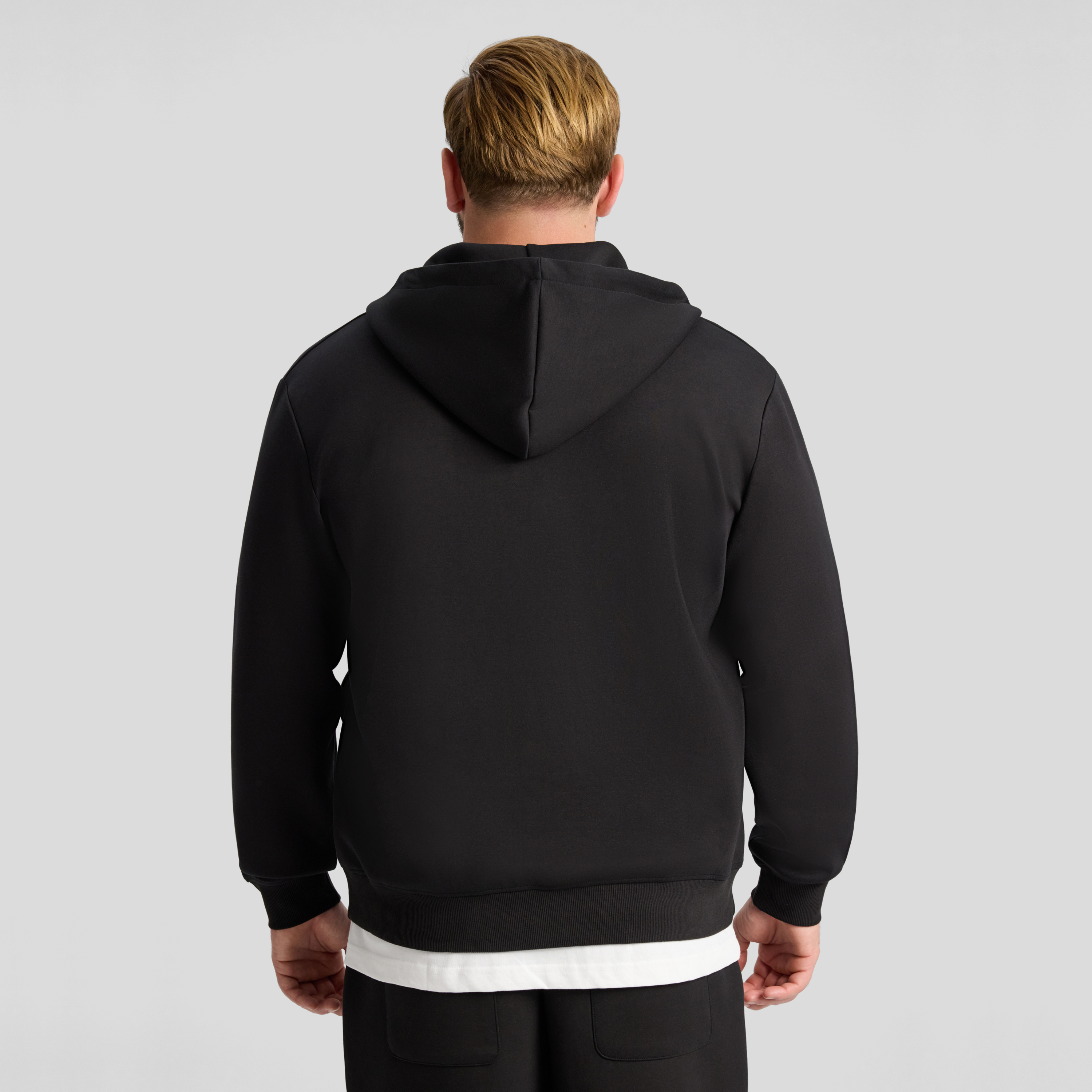 Black Tech Zip Thru Hoodie