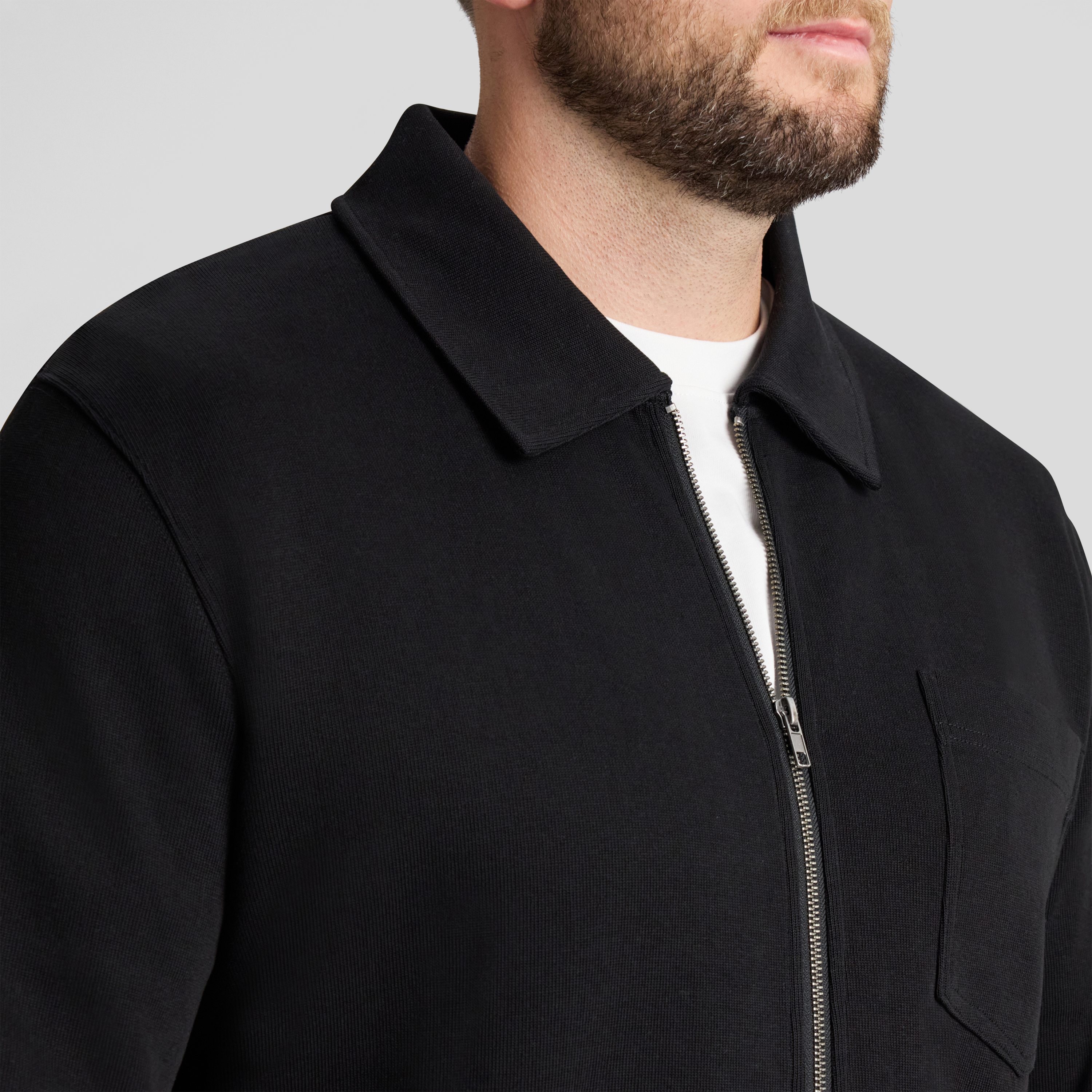 Black Lars Rib Zip Thru