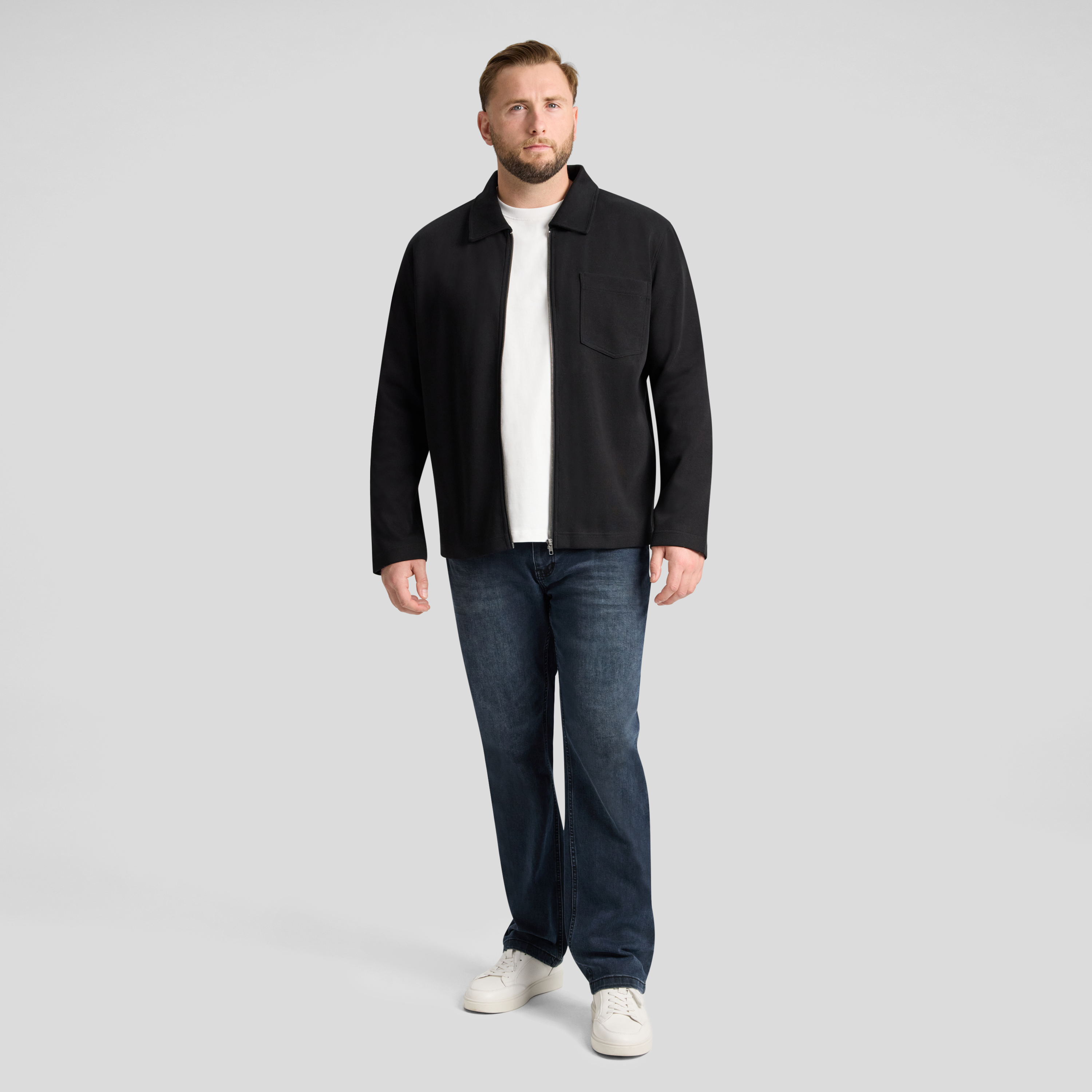 Black Lars Rib Zip Thru