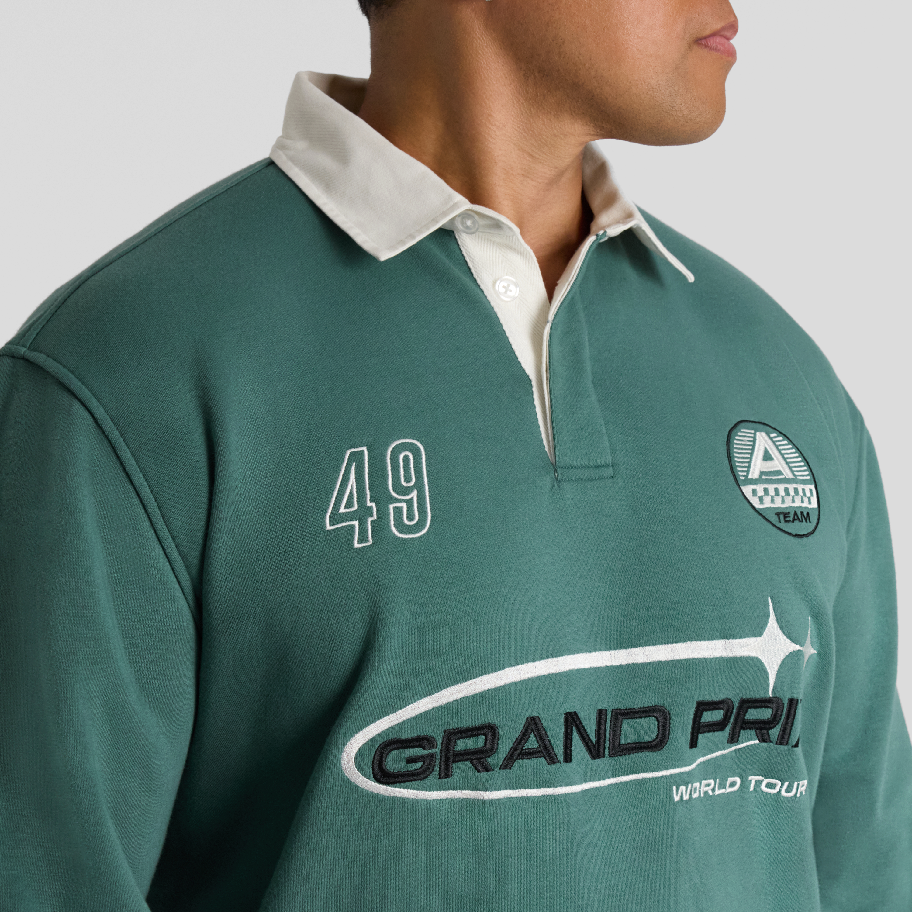 Green Rugby Fleece Sweat Top
