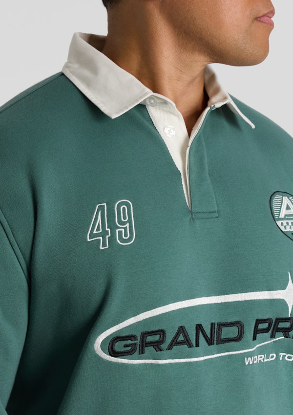 Green Rugby Fleece Sweat Top