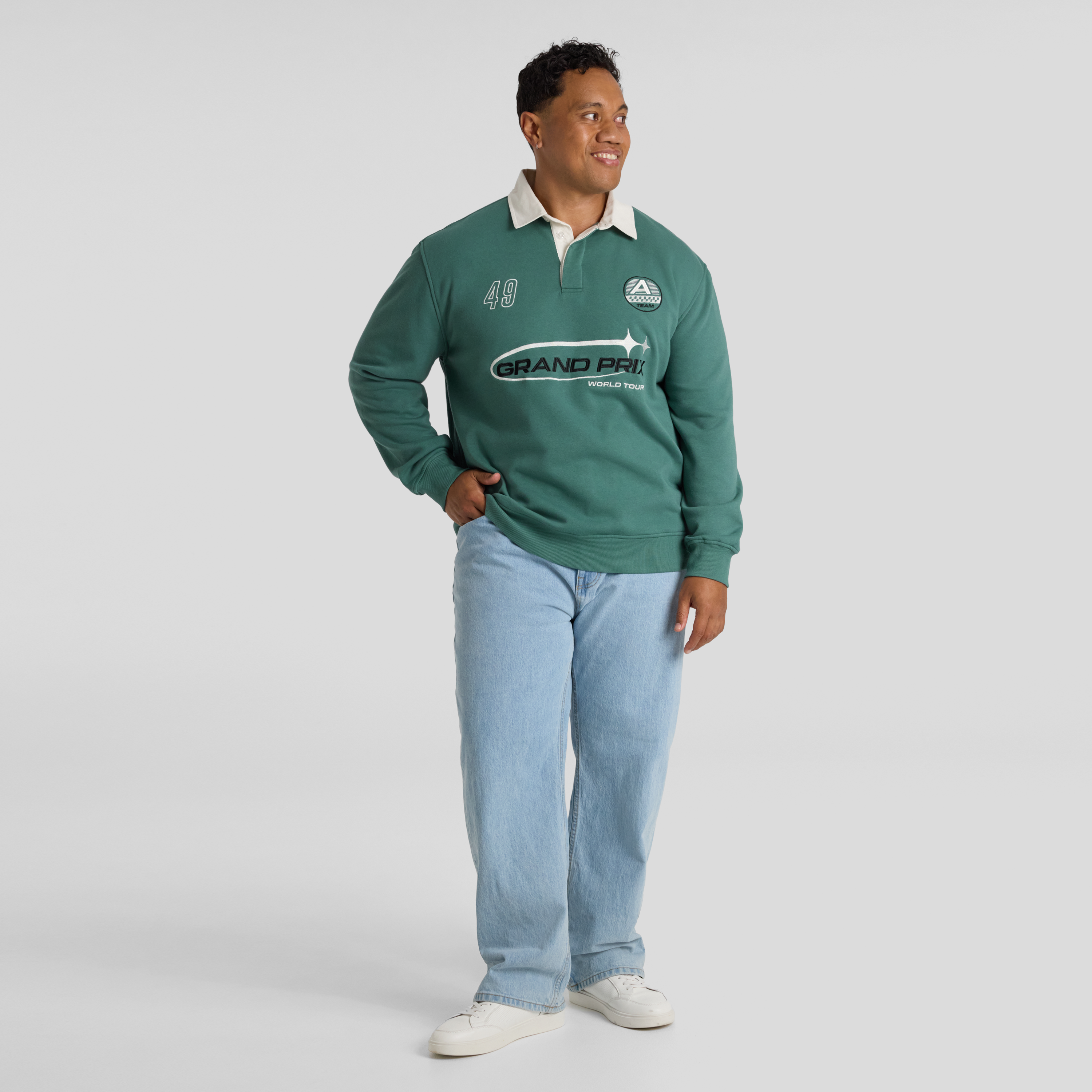 Green Rugby Fleece Sweat Top