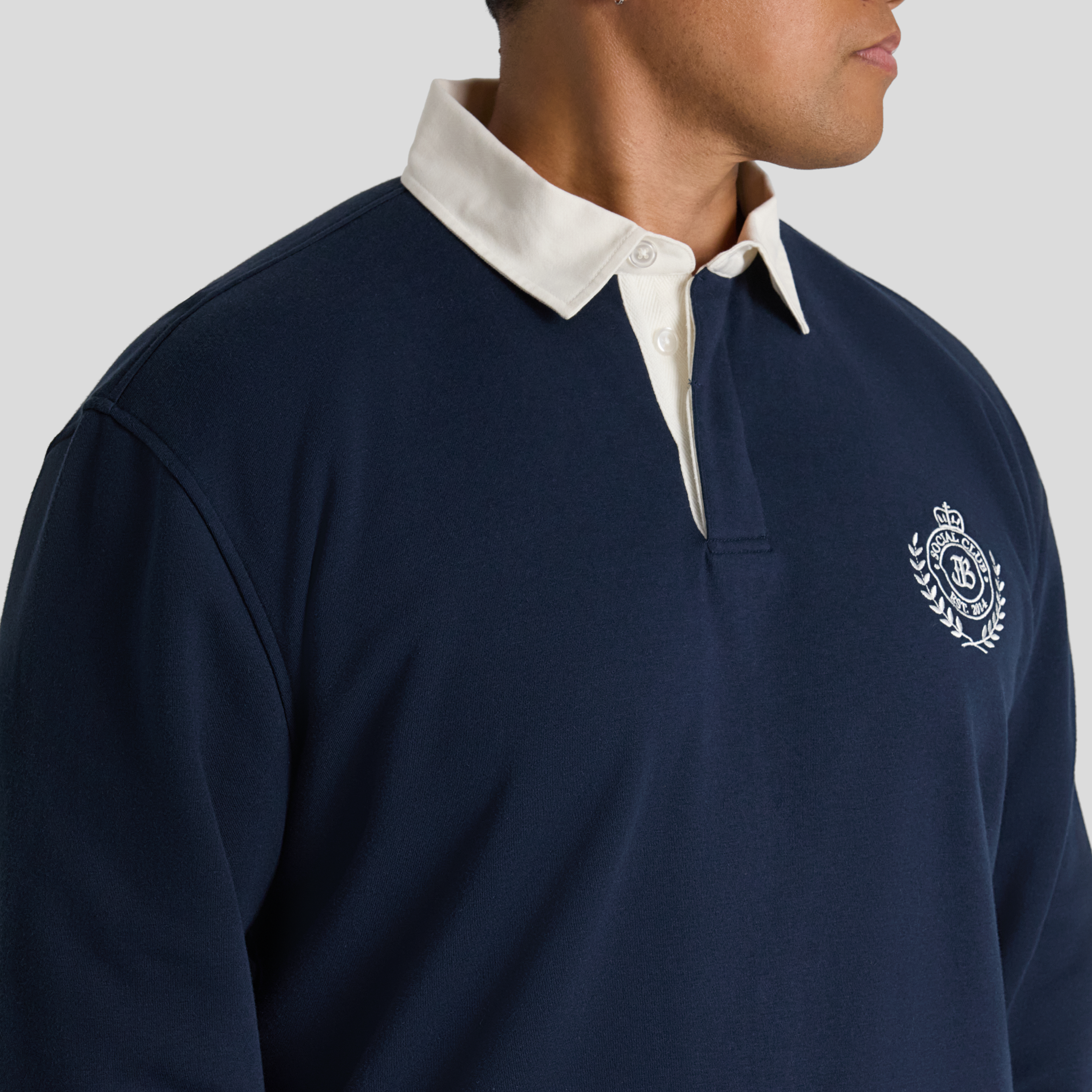 Navy Rugby Fleece Sweat Top