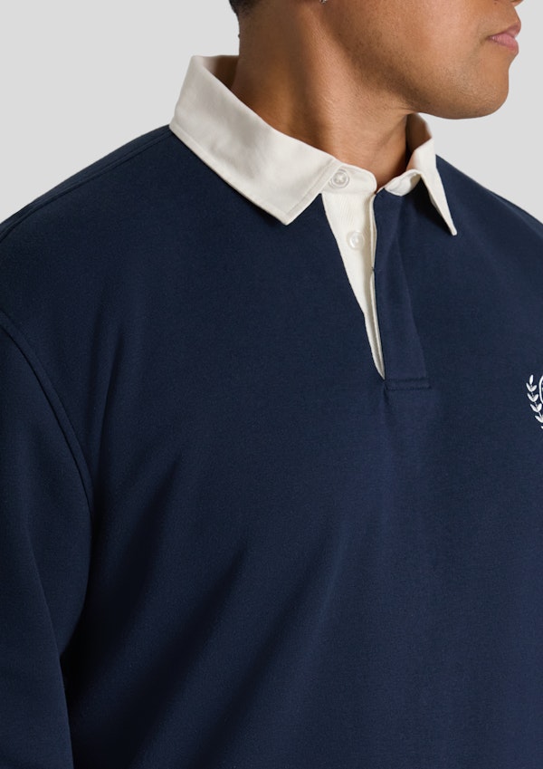 Navy Rugby Fleece Sweat Top
