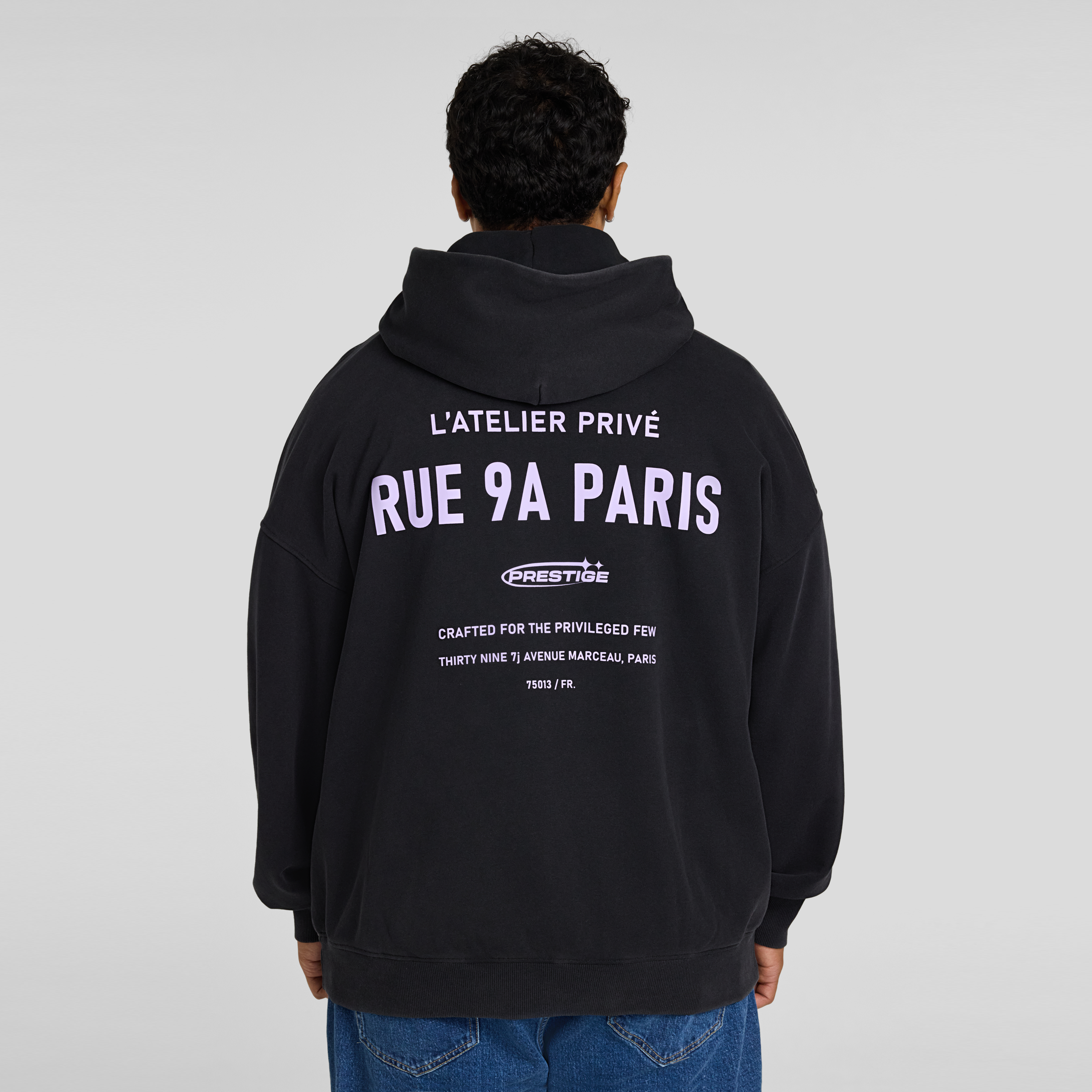 Washed Black Prestige Relaxed Fit Hoodie