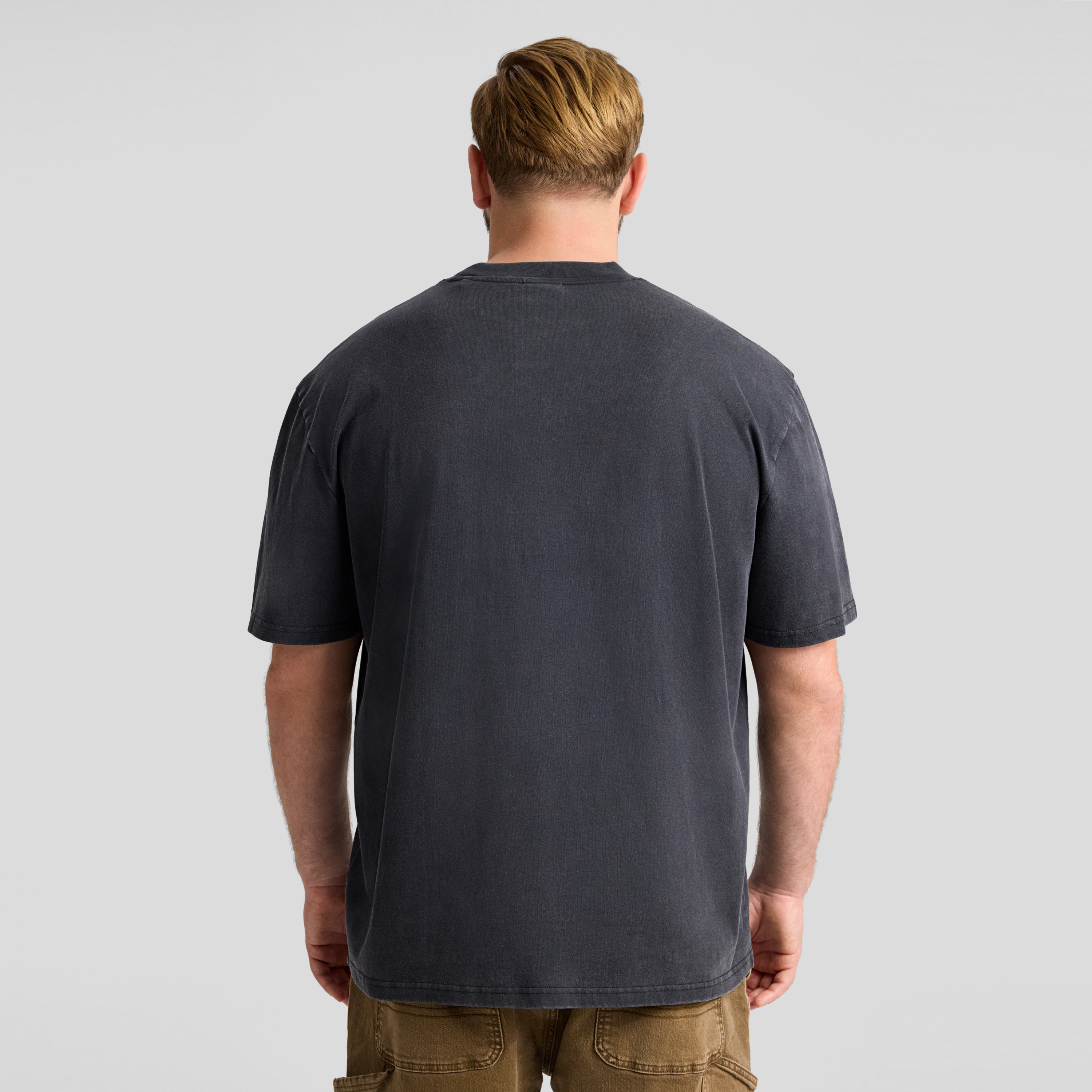 Washed Black Acid Wash Relaxed Fit Tee