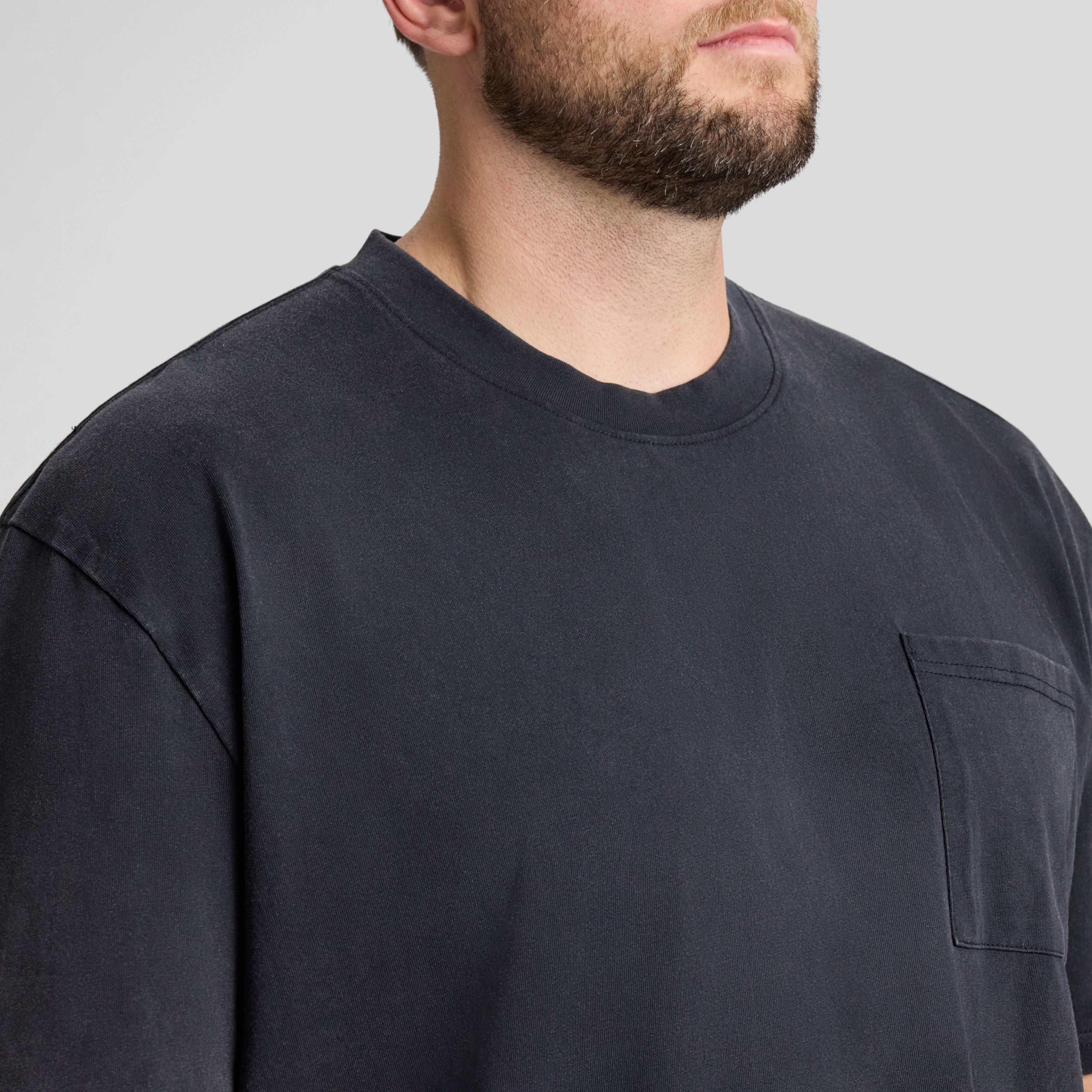 Washed Black Acid Wash Relaxed Fit Tee