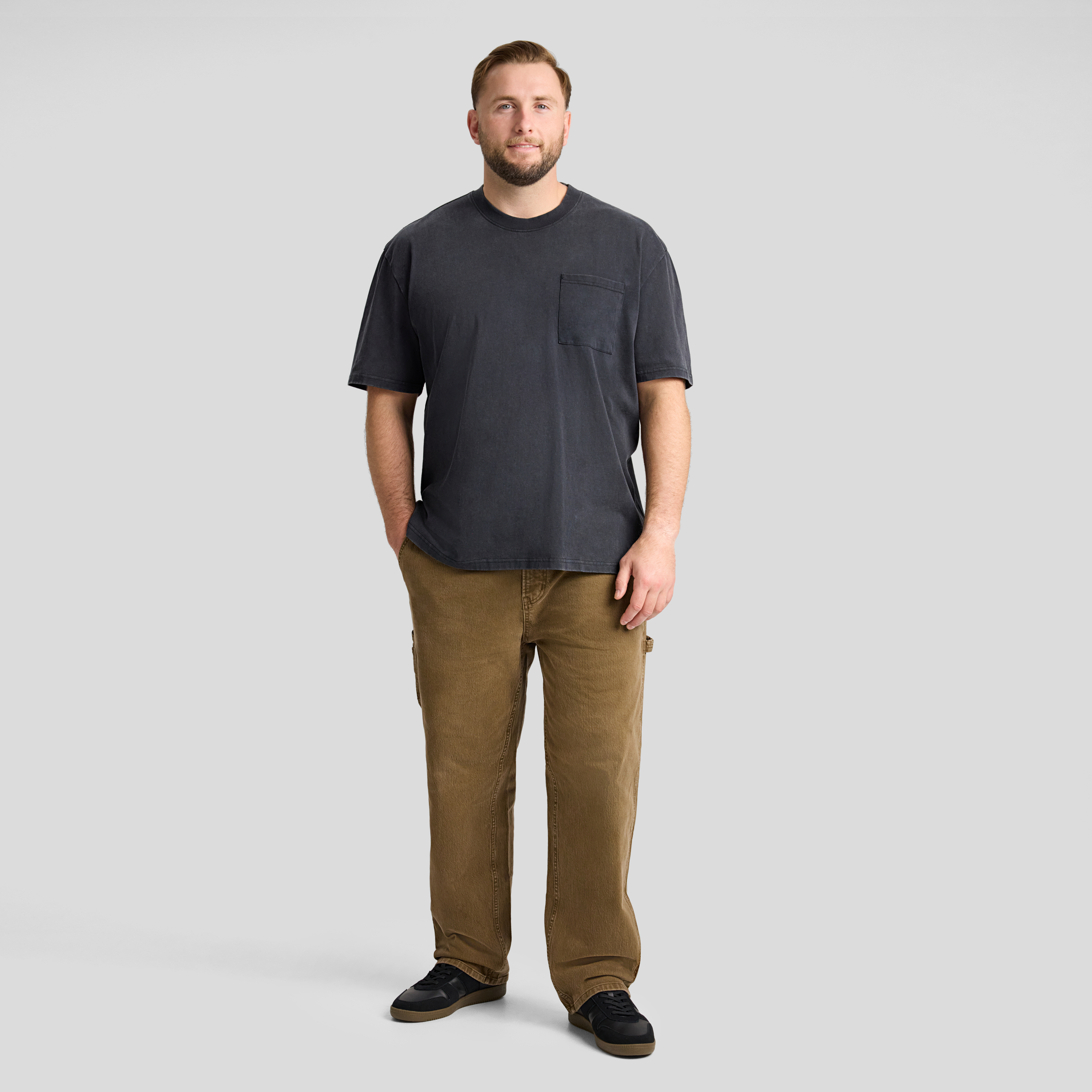 Washed Black Acid Wash Relaxed Fit Tee