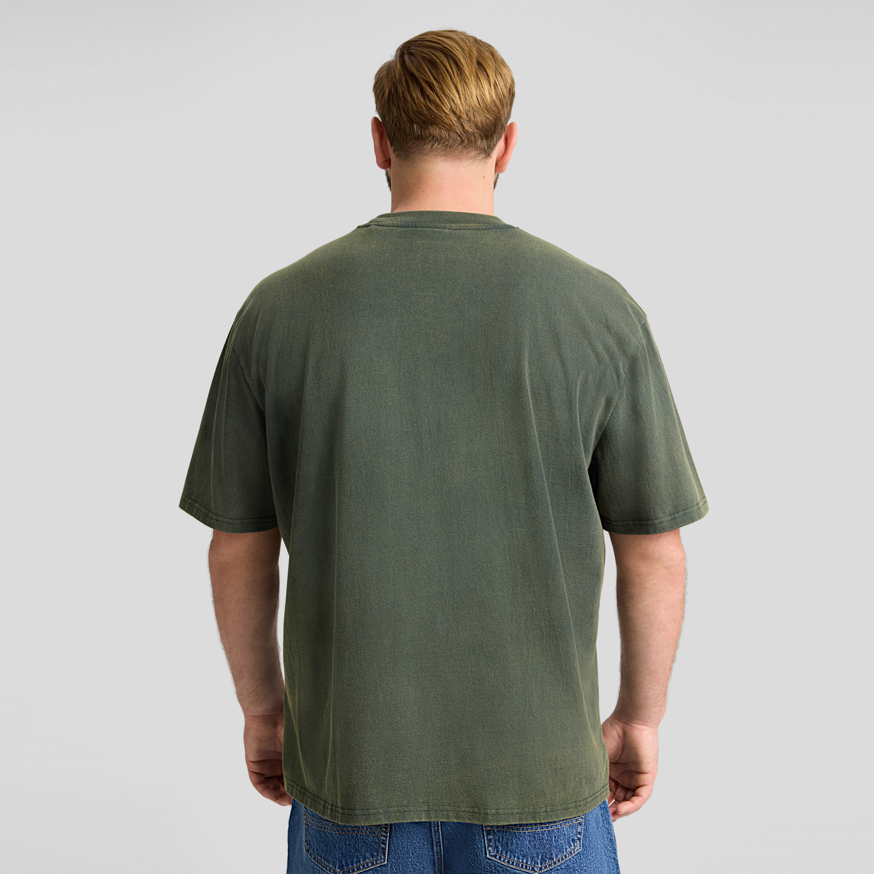 Washed Khaki Acid Wash Relaxed Fit Tee