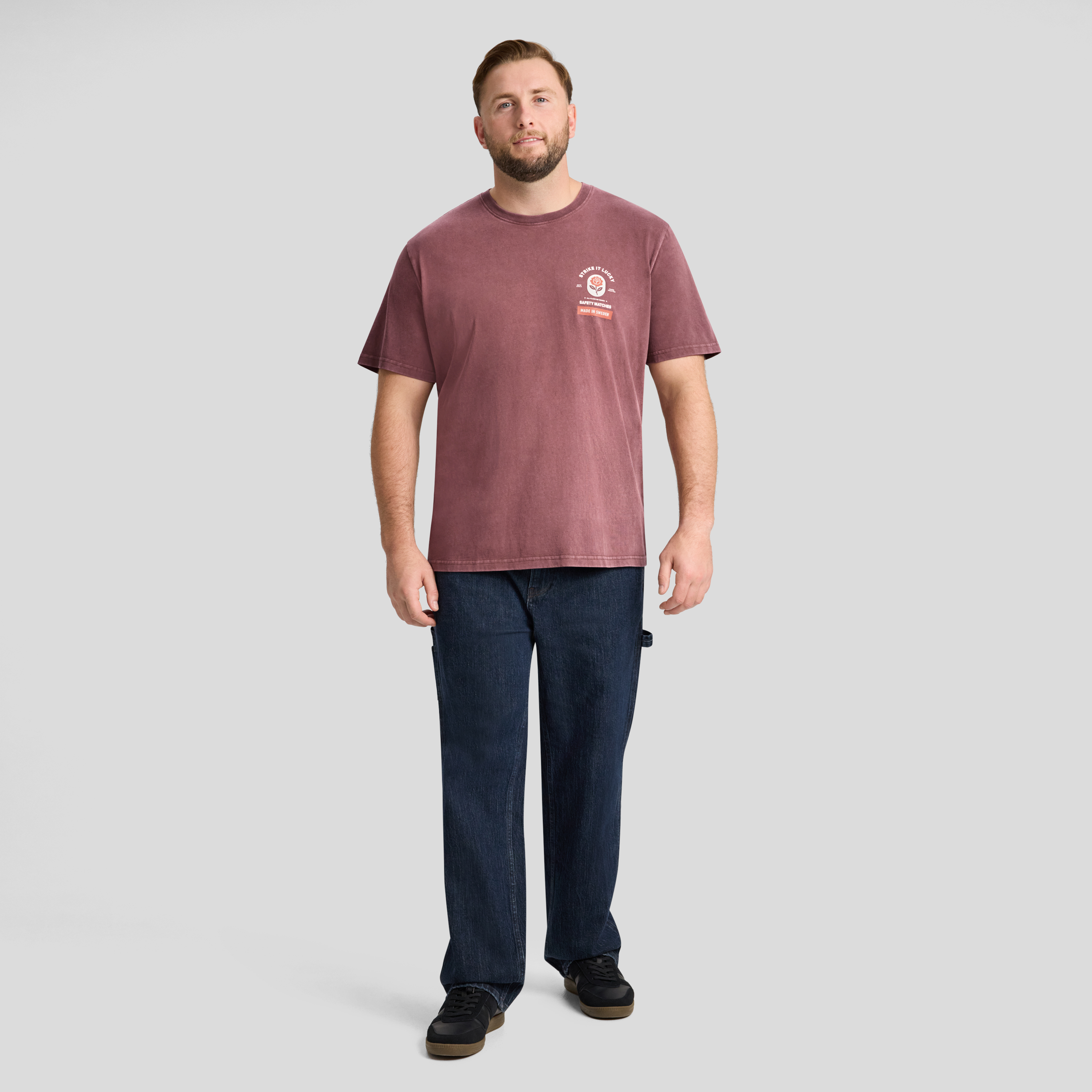 Washed Berry Lucky Crew Neck Tee