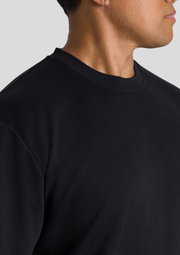 Black Bias Stripe Relaxed Fit Tee