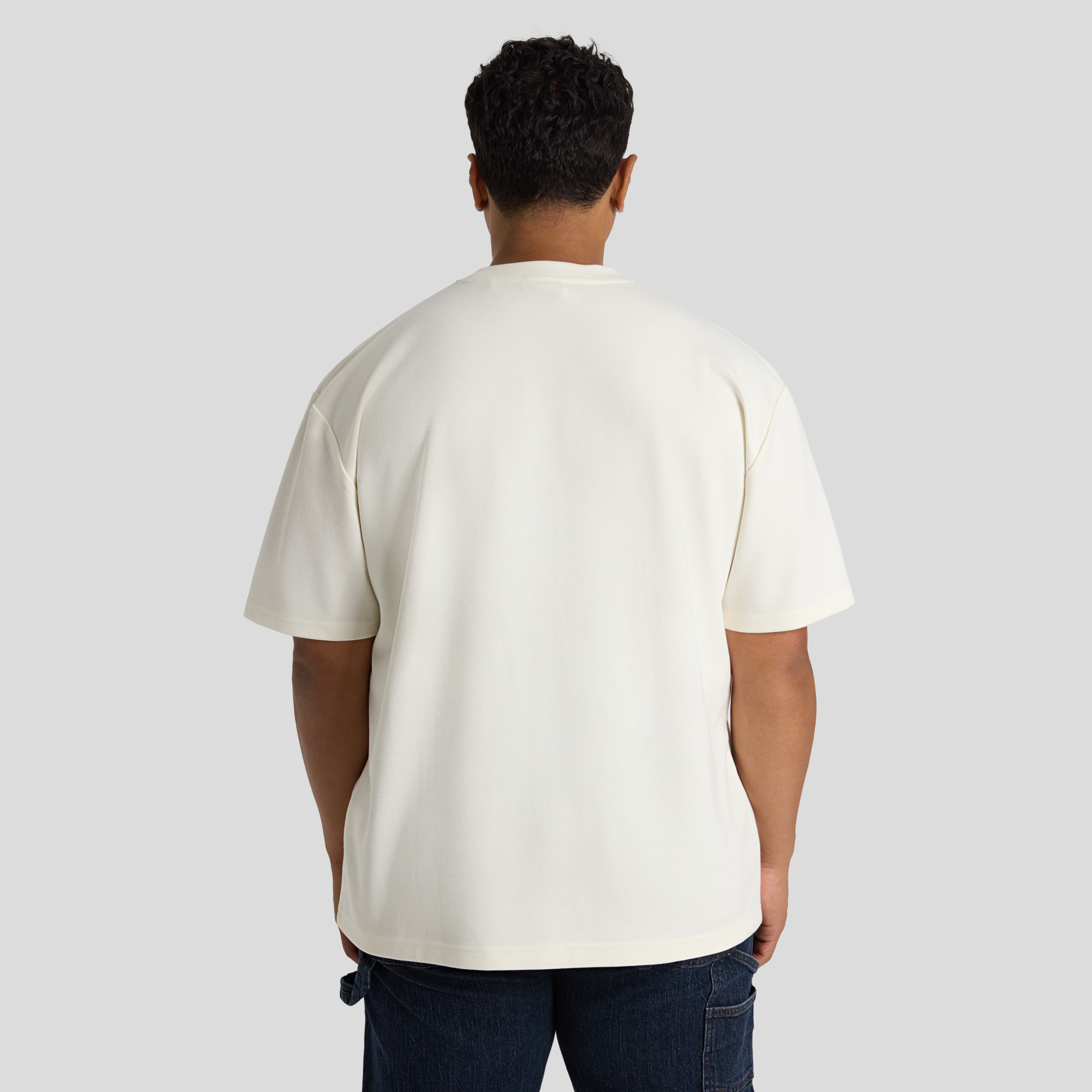 Cream Bias Stripe Relaxed Fit Tee