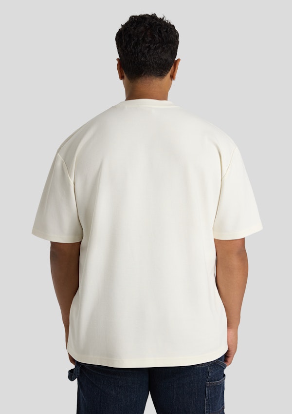 Cream Bias Stripe Relaxed Fit Tee