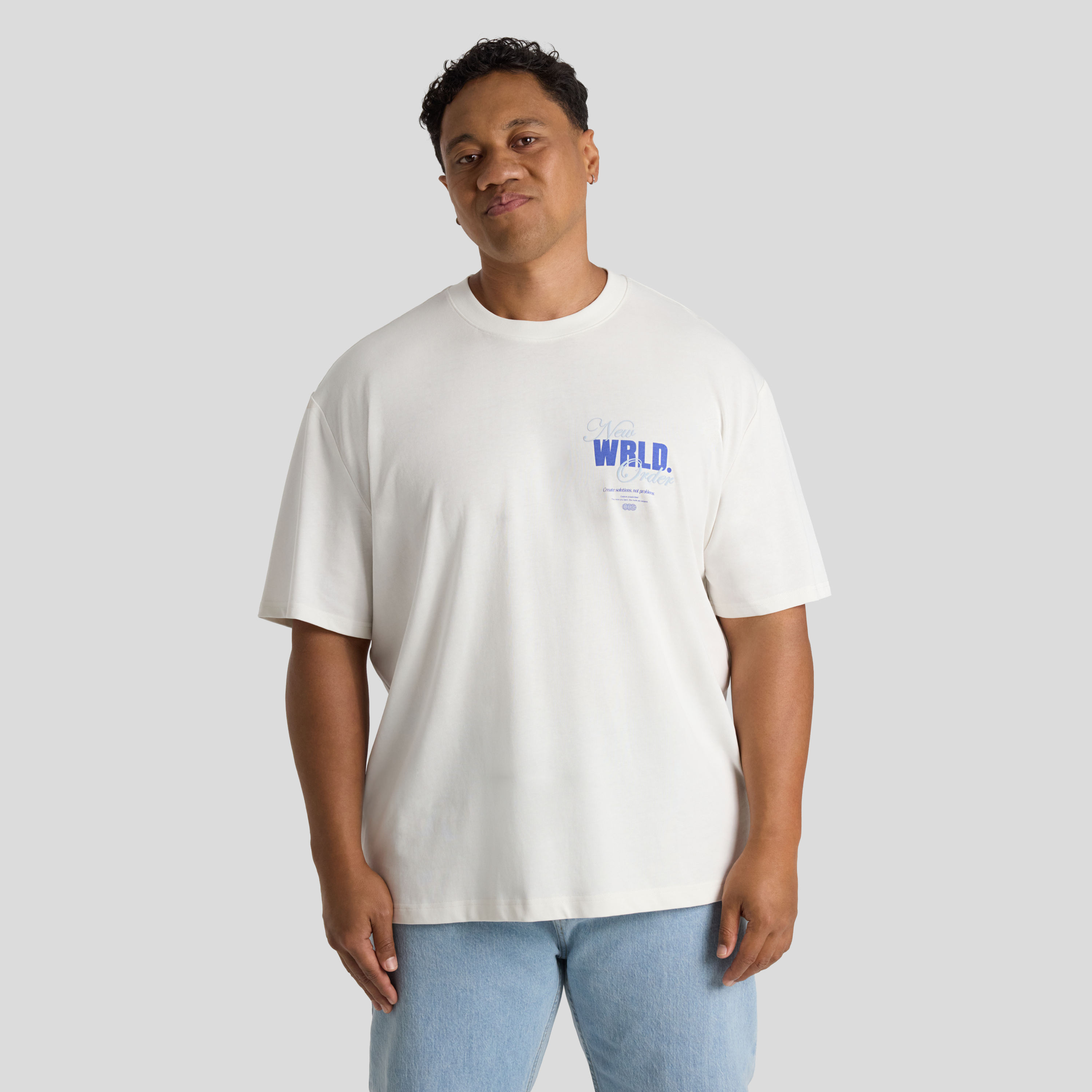 White New World Relaxed Fit Tee