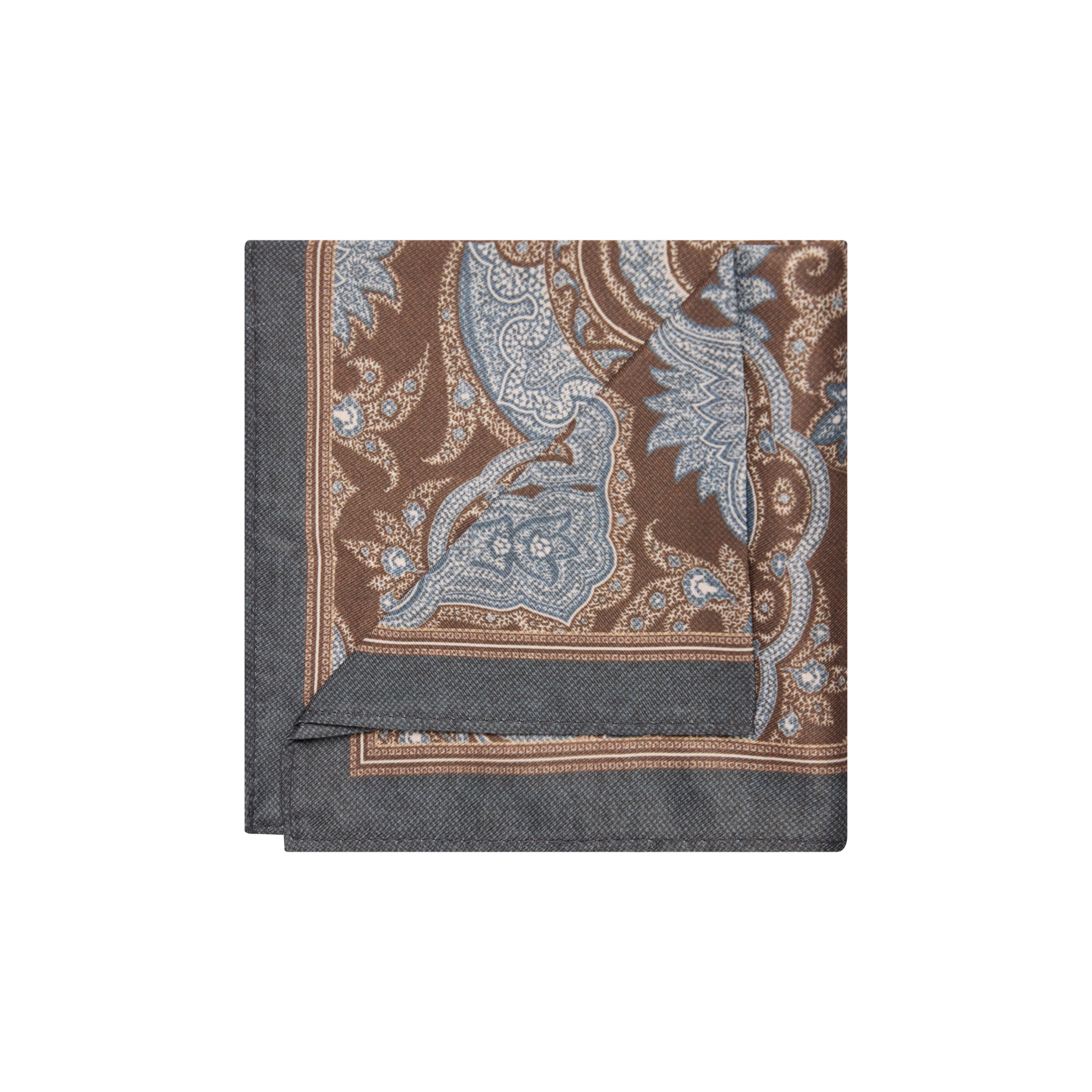 Chocolate Paisley Printed Pocket Square