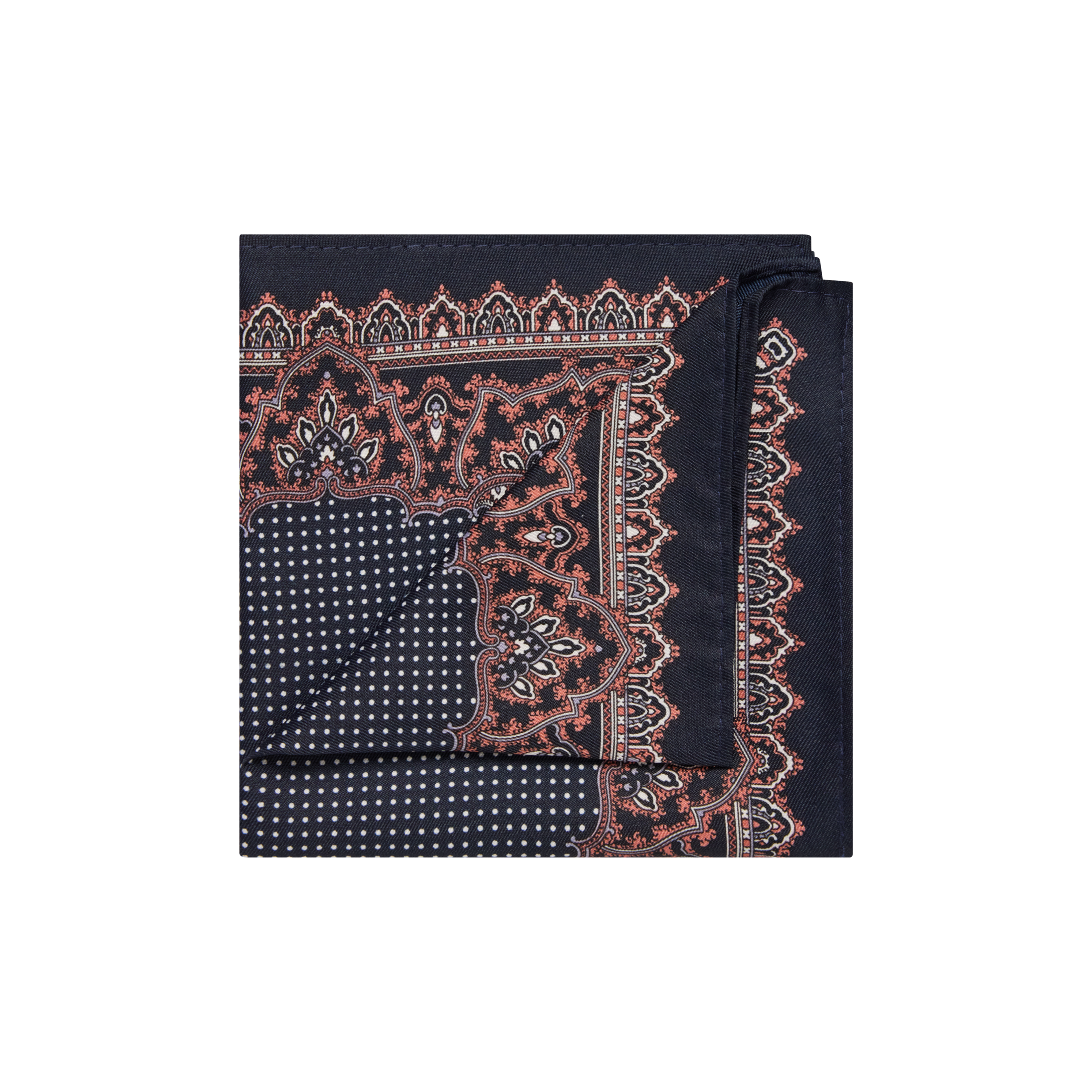 Navy Paisley Pocket Square