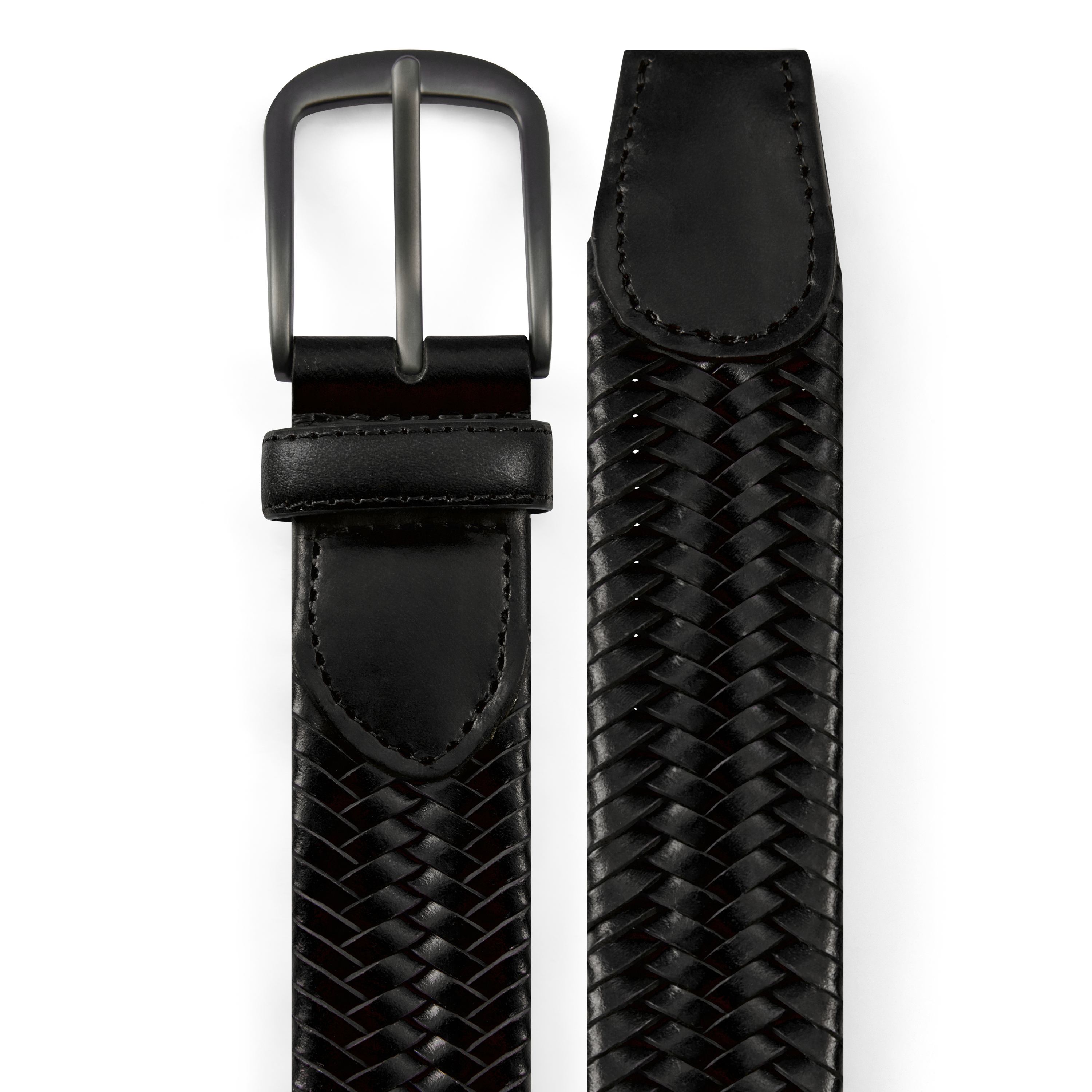 Black Jett Braided Leather Belt