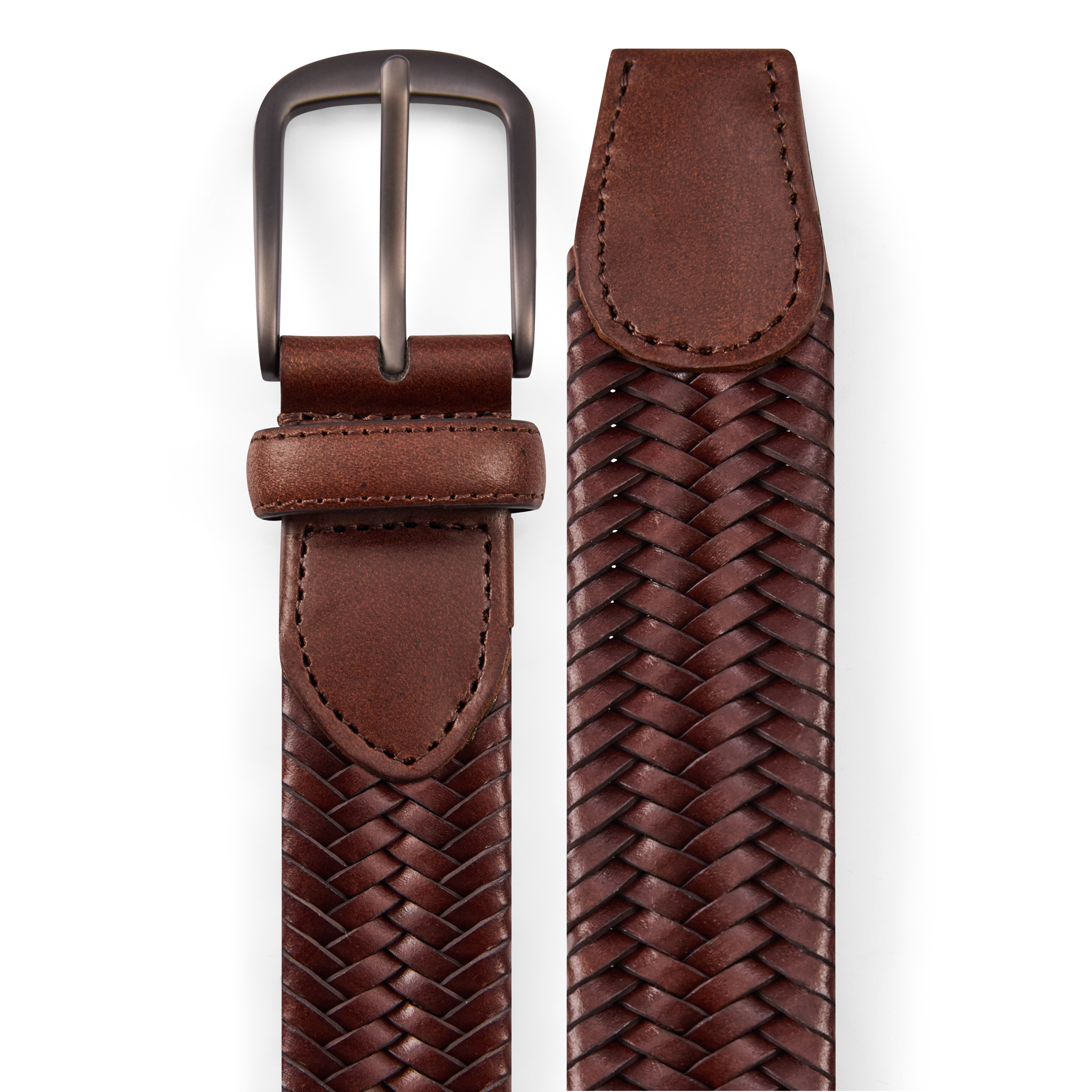 Chocolate Jett Braided Leather Belt