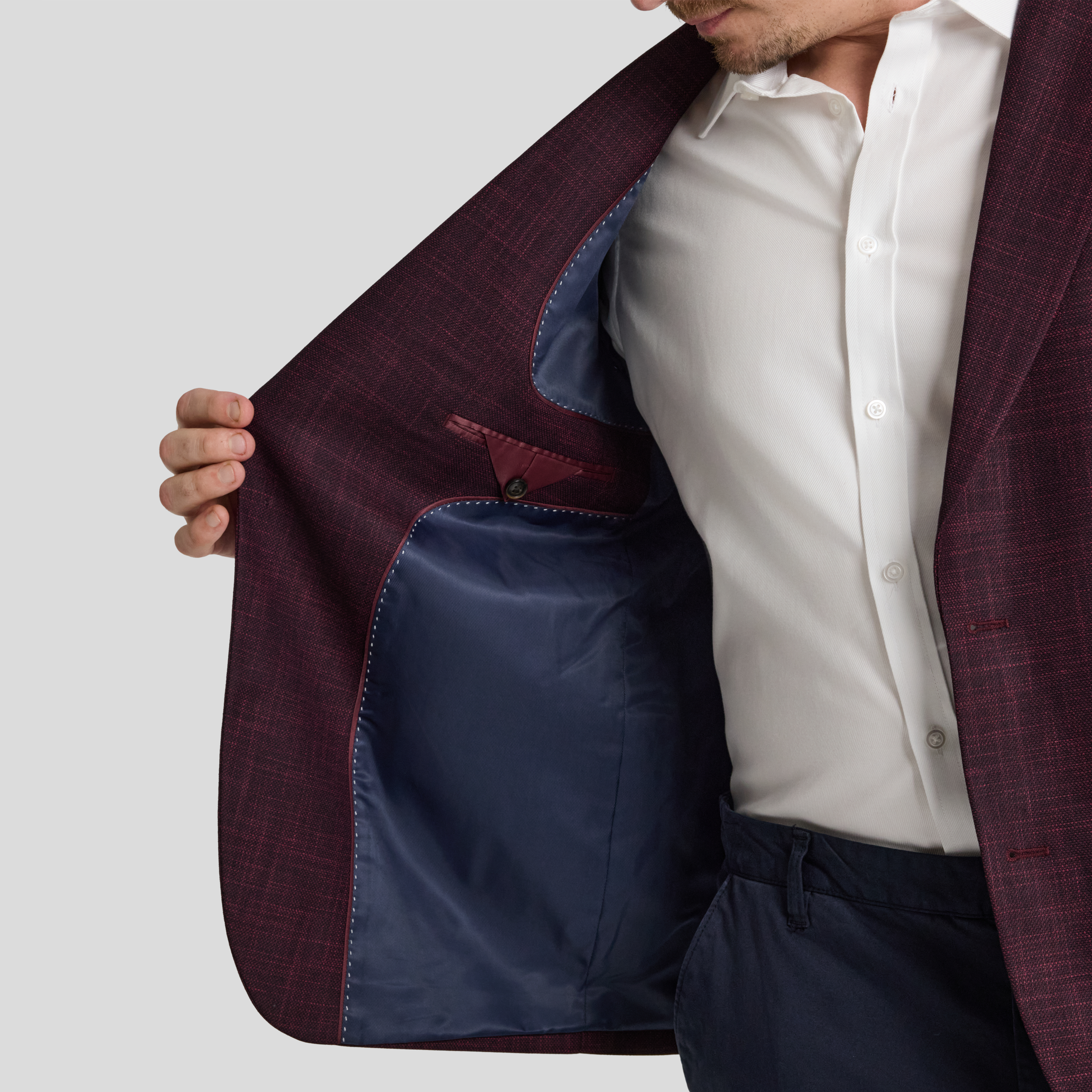 Burgundy Elias Textured Blazer