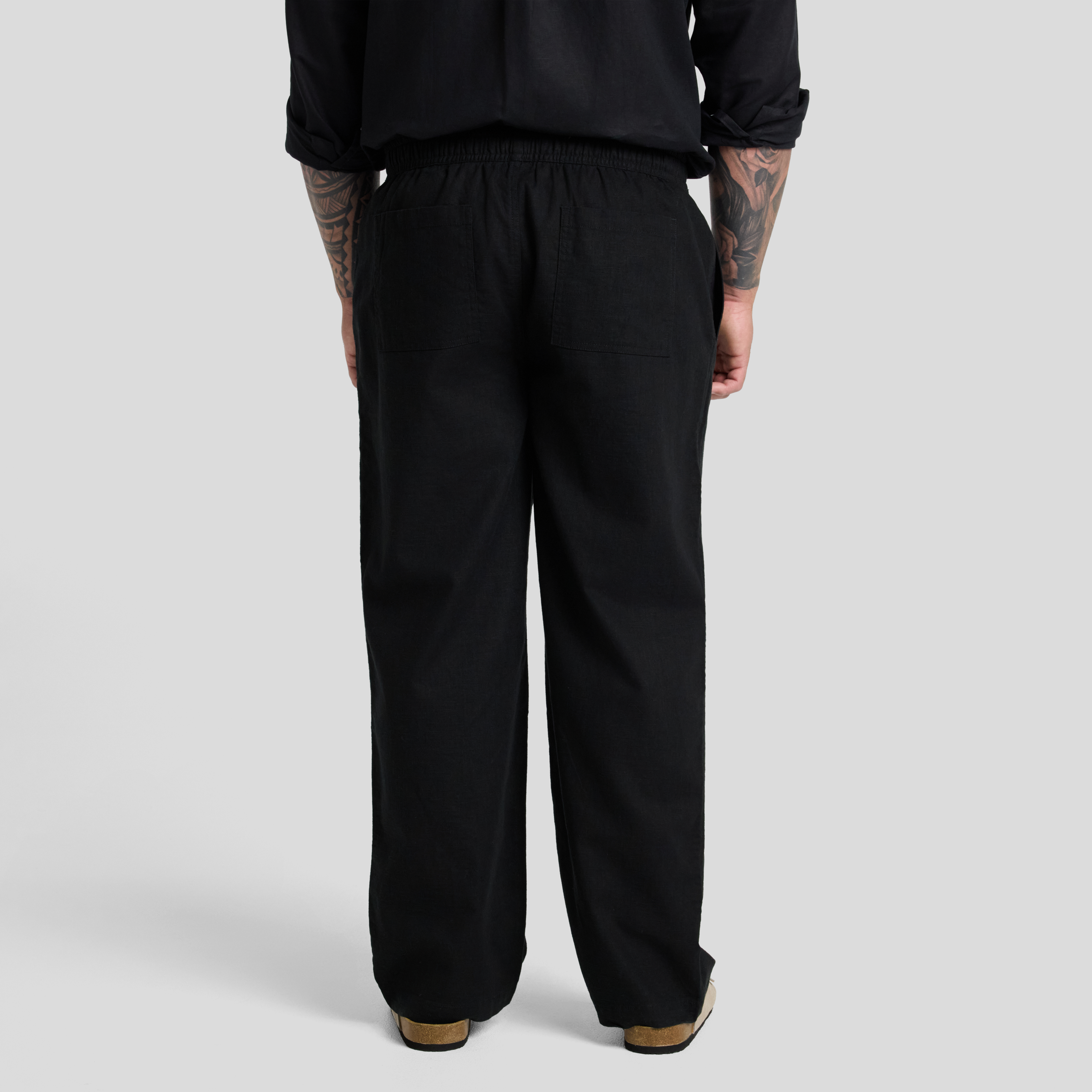 Black Shoreline Linen Pant