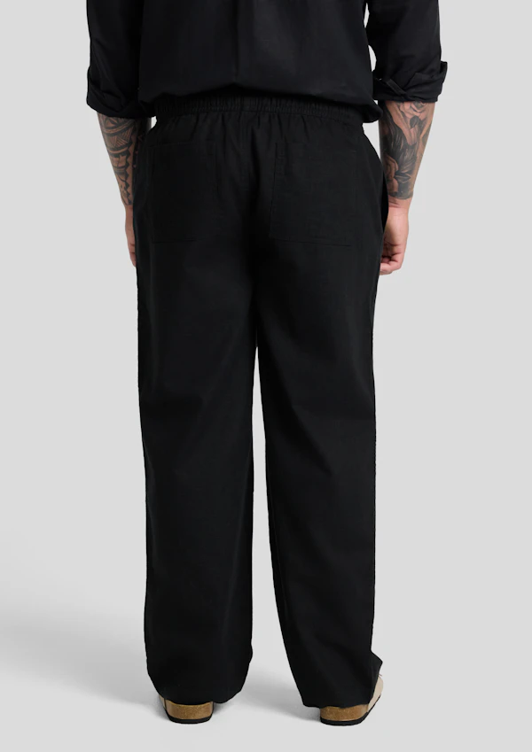 Black Shoreline Linen Pant