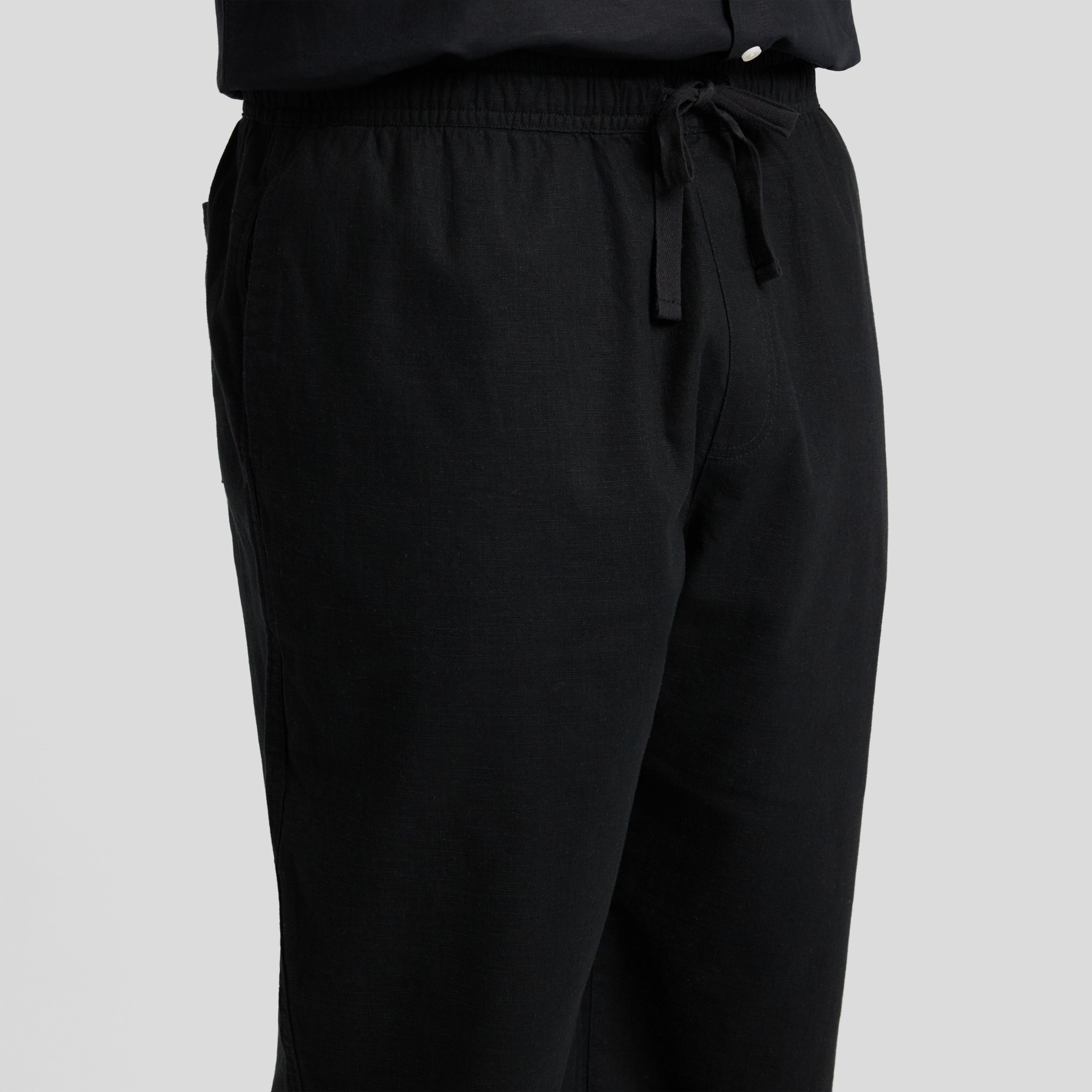 Black Shoreline Linen Pant
