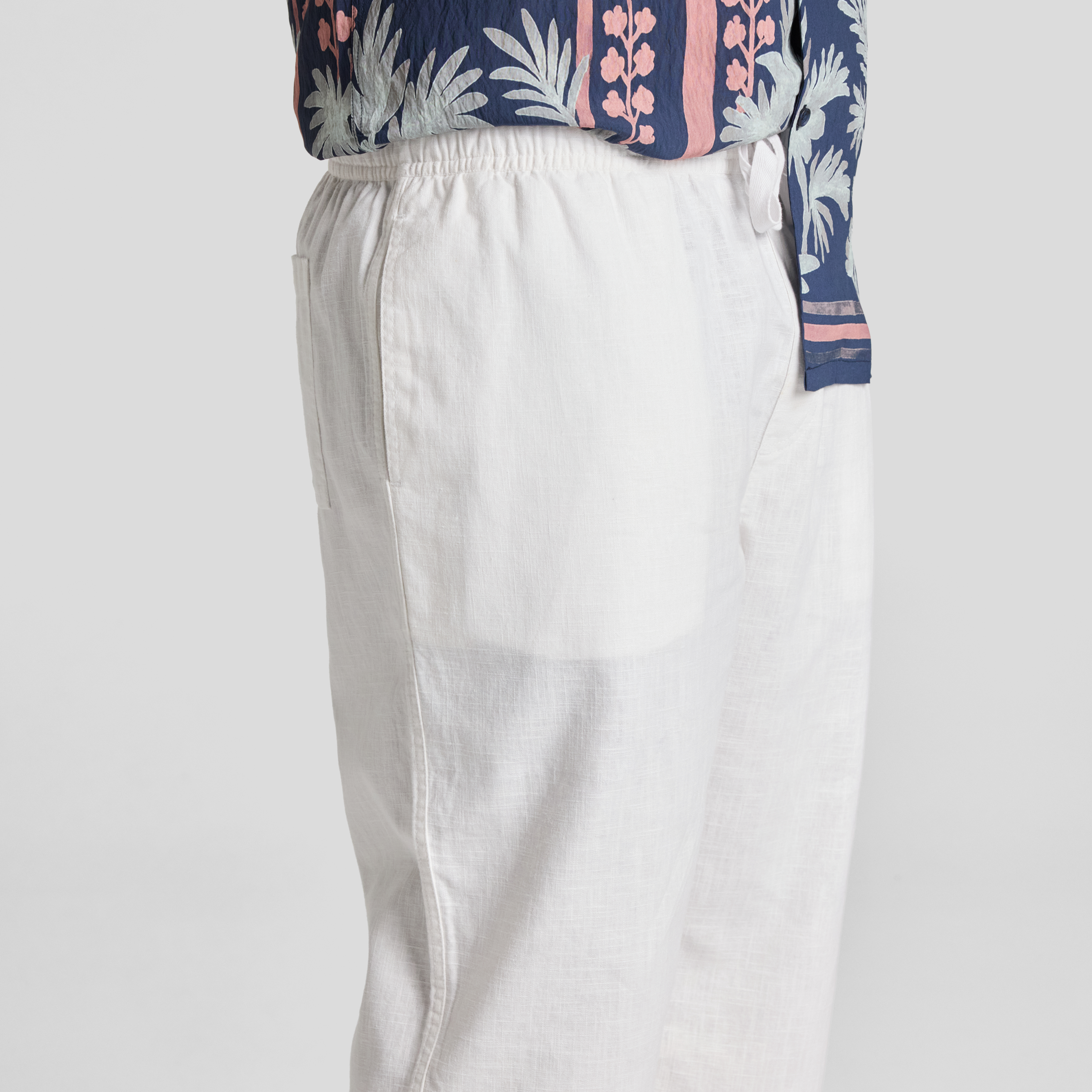 White Shoreline Linen Pant