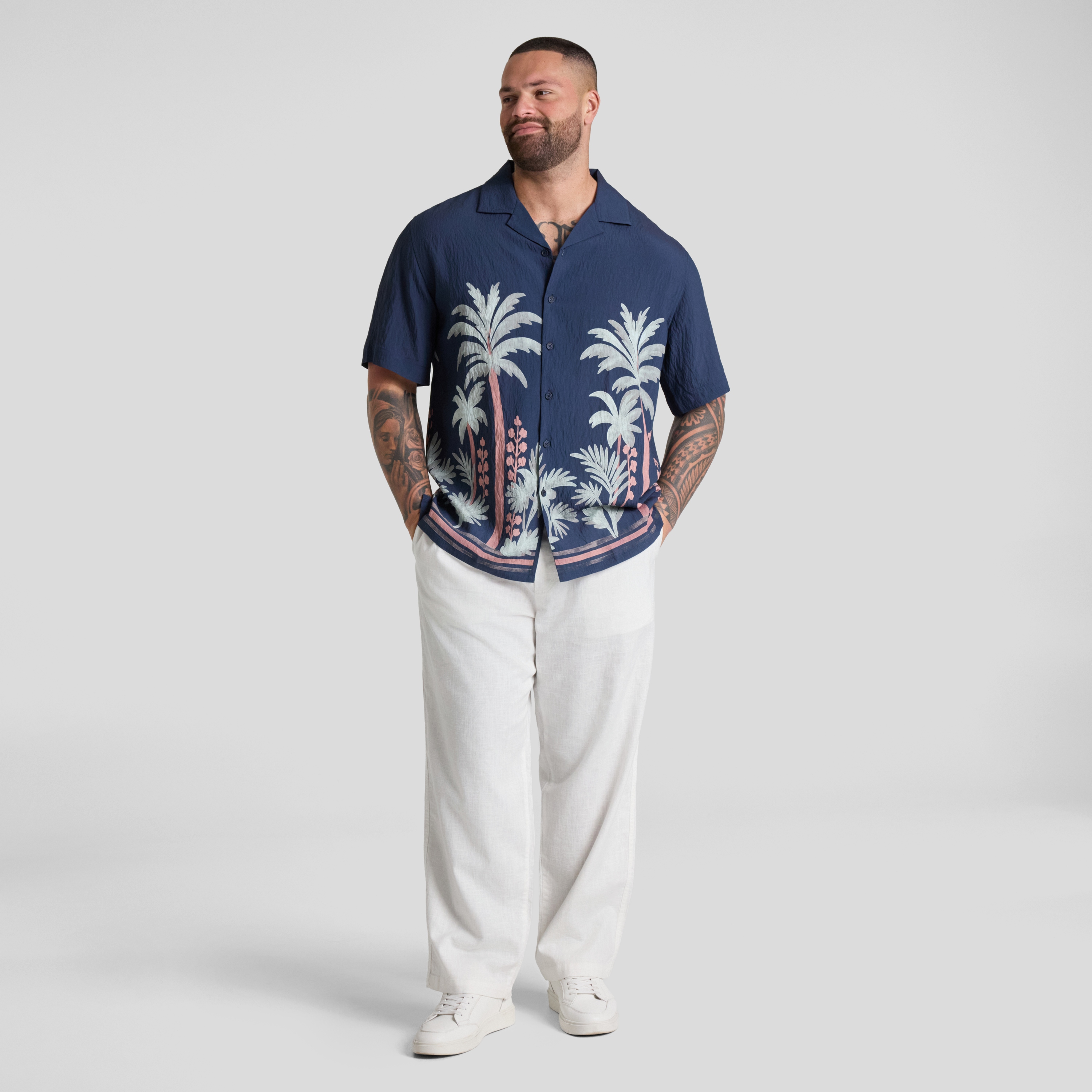 White Shoreline Linen Pant