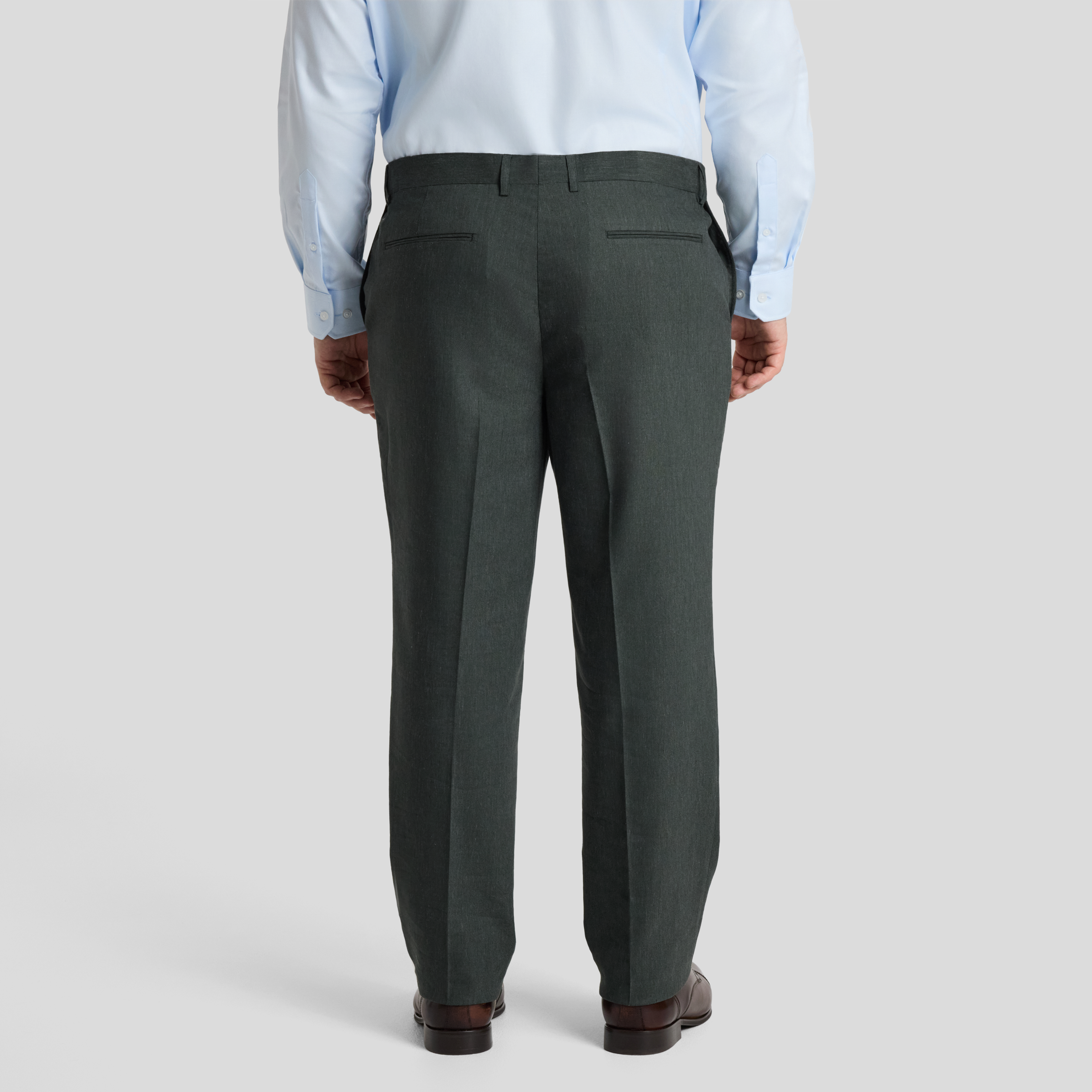 Dark Green Byron Linen Blend Dress Pant