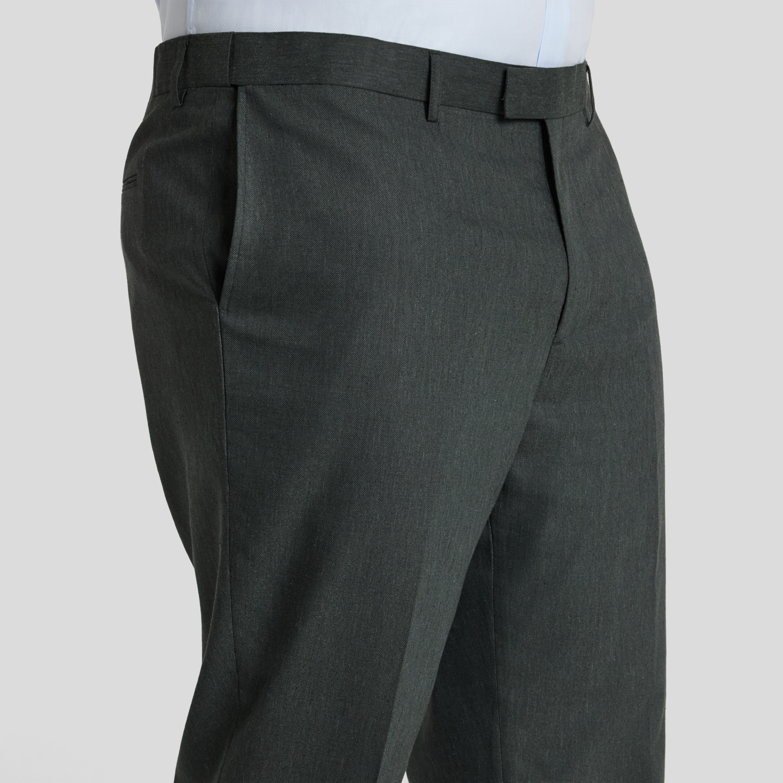 Dark Green Byron Linen Blend Dress Pant