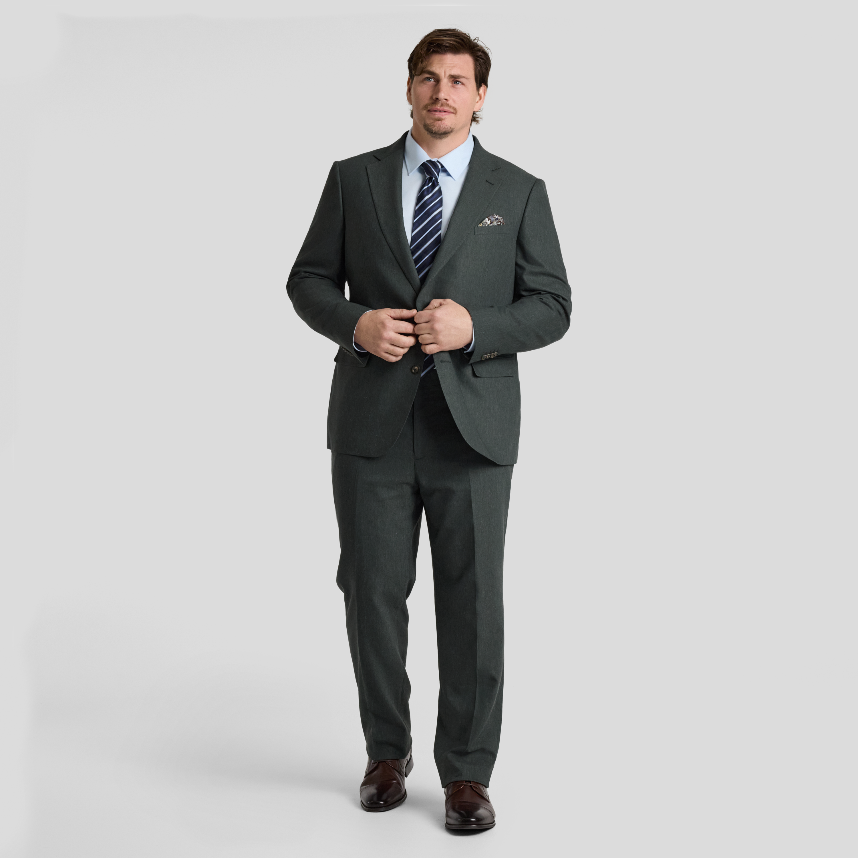 Dark Green Byron Linen Blend Dress Pant