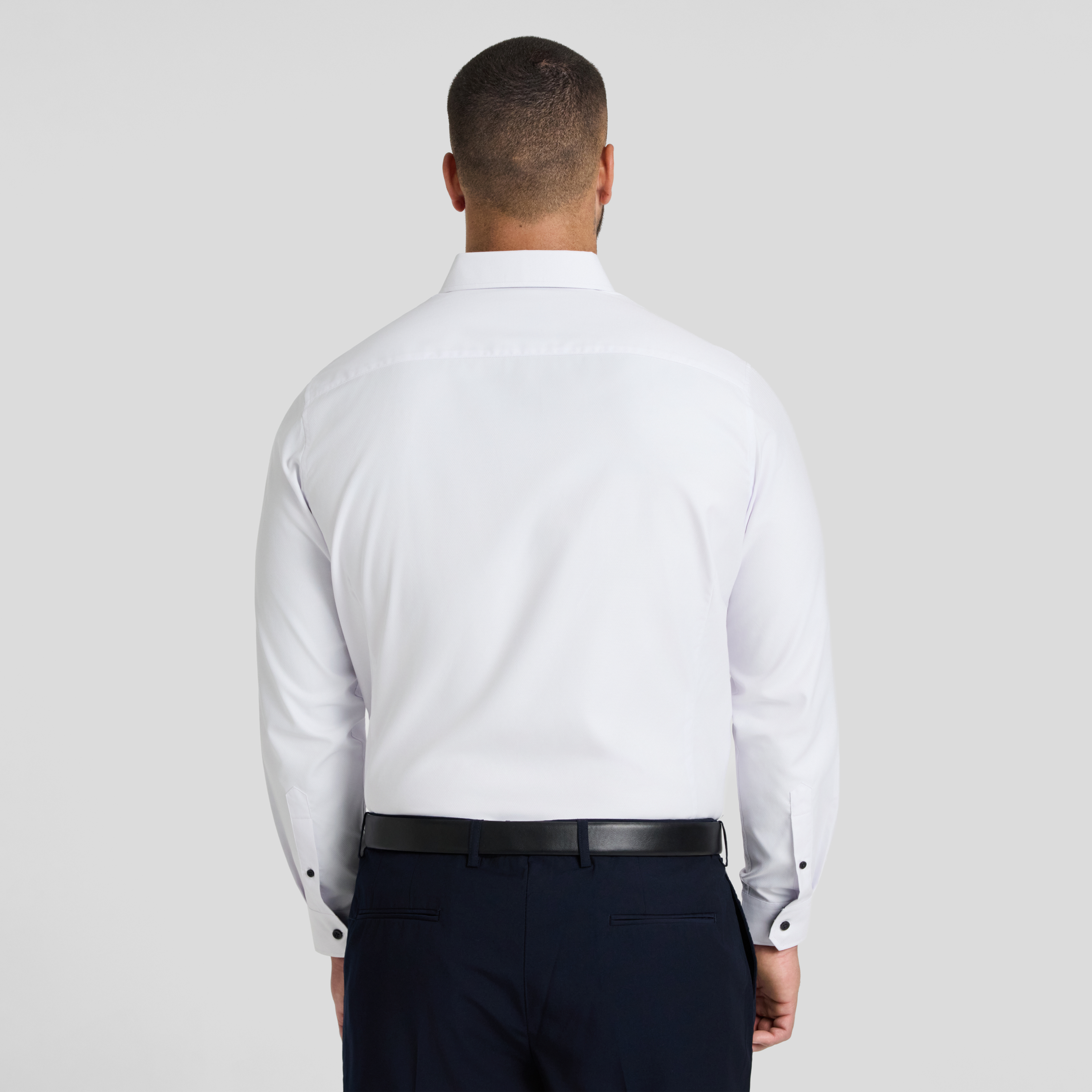 White Roman Dobby Smart Shirt