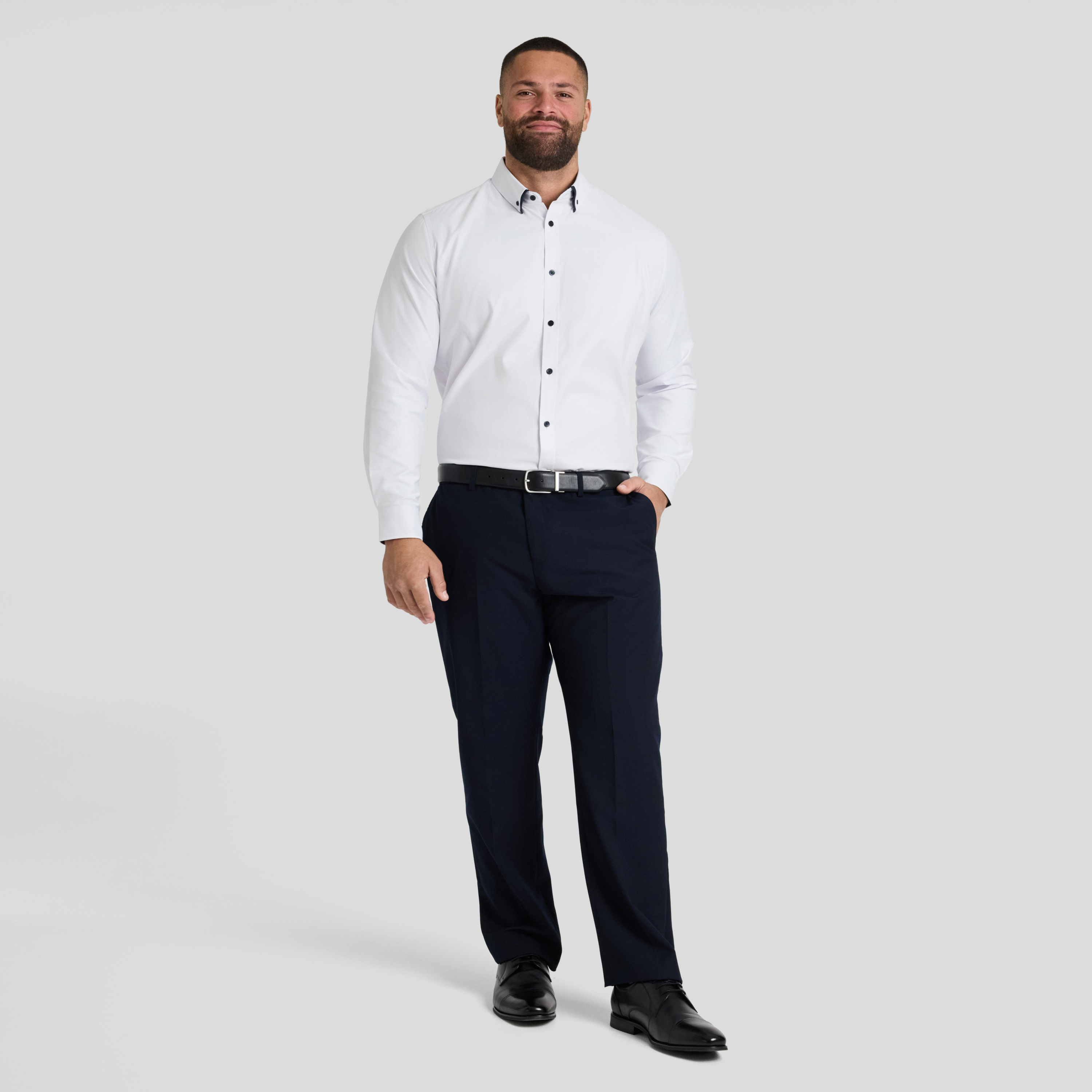 White Roman Dobby Smart Shirt