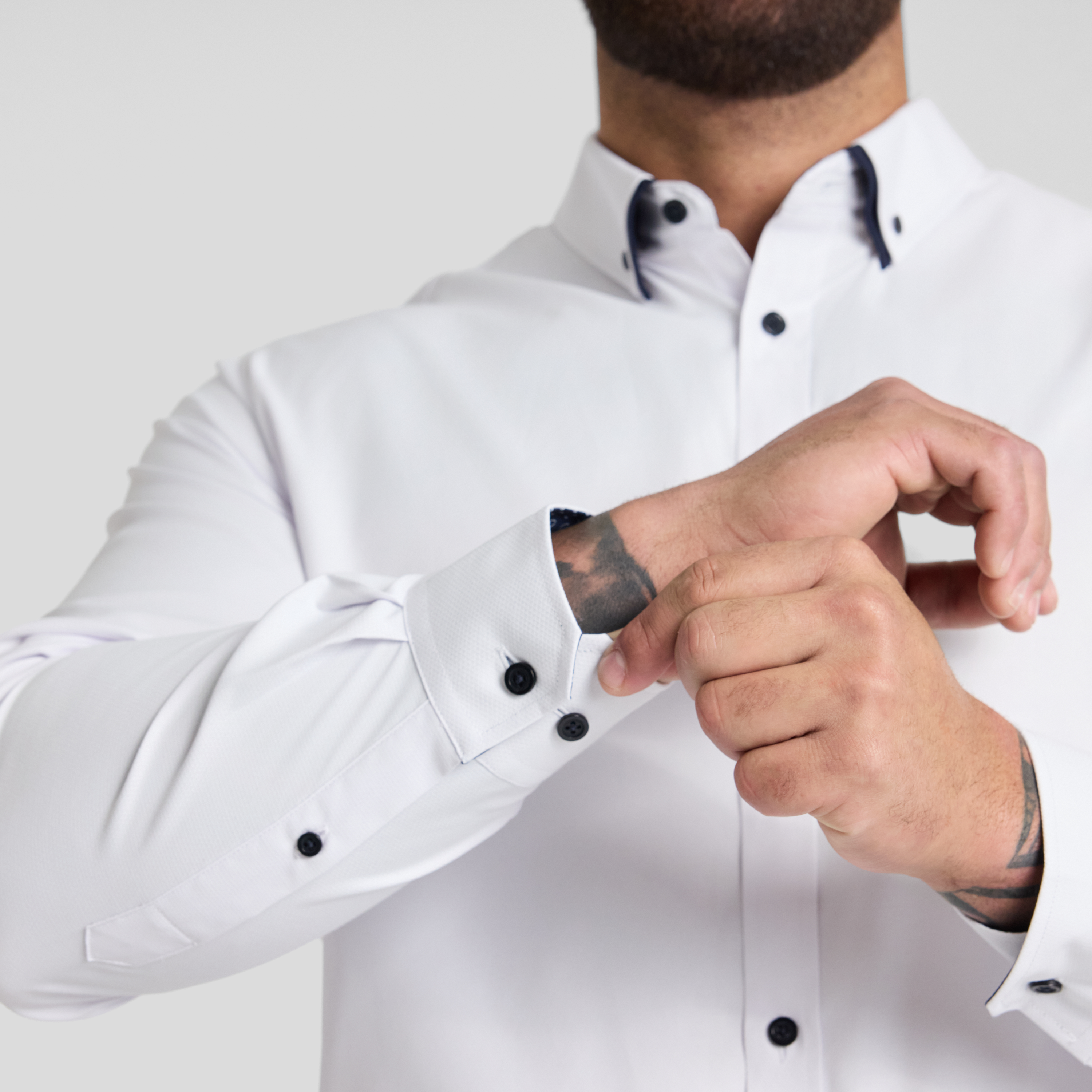 White Roman Dobby Smart Shirt