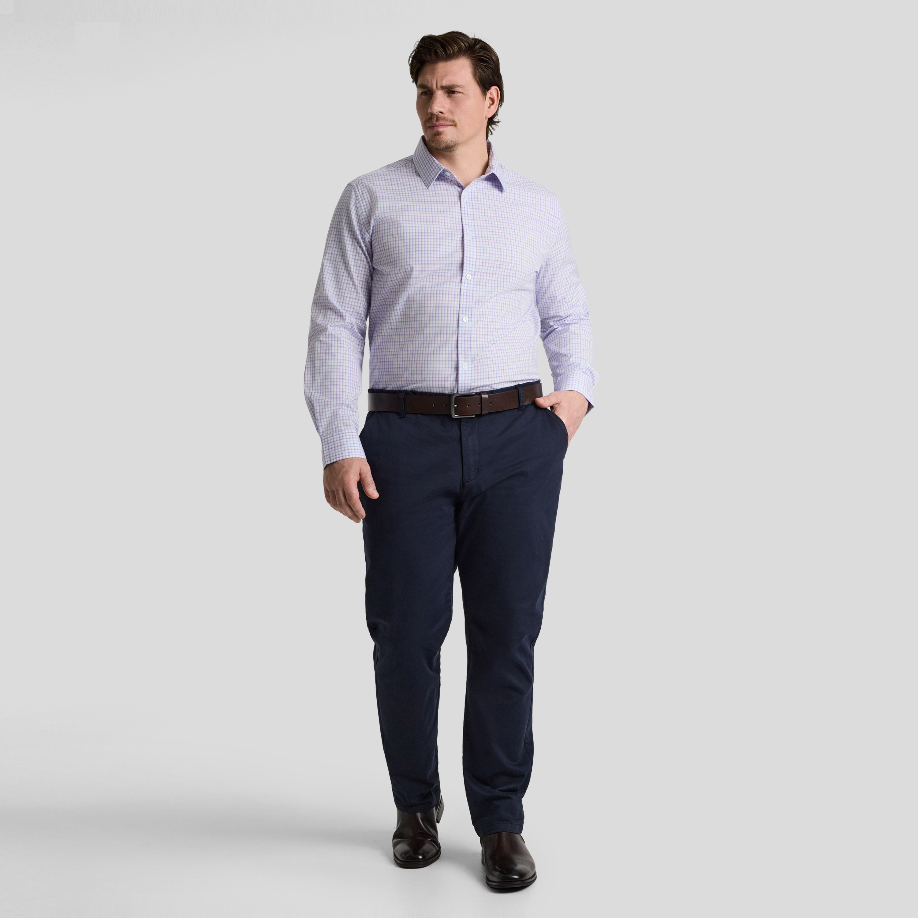 Pink Luca Check Easycare Shirt