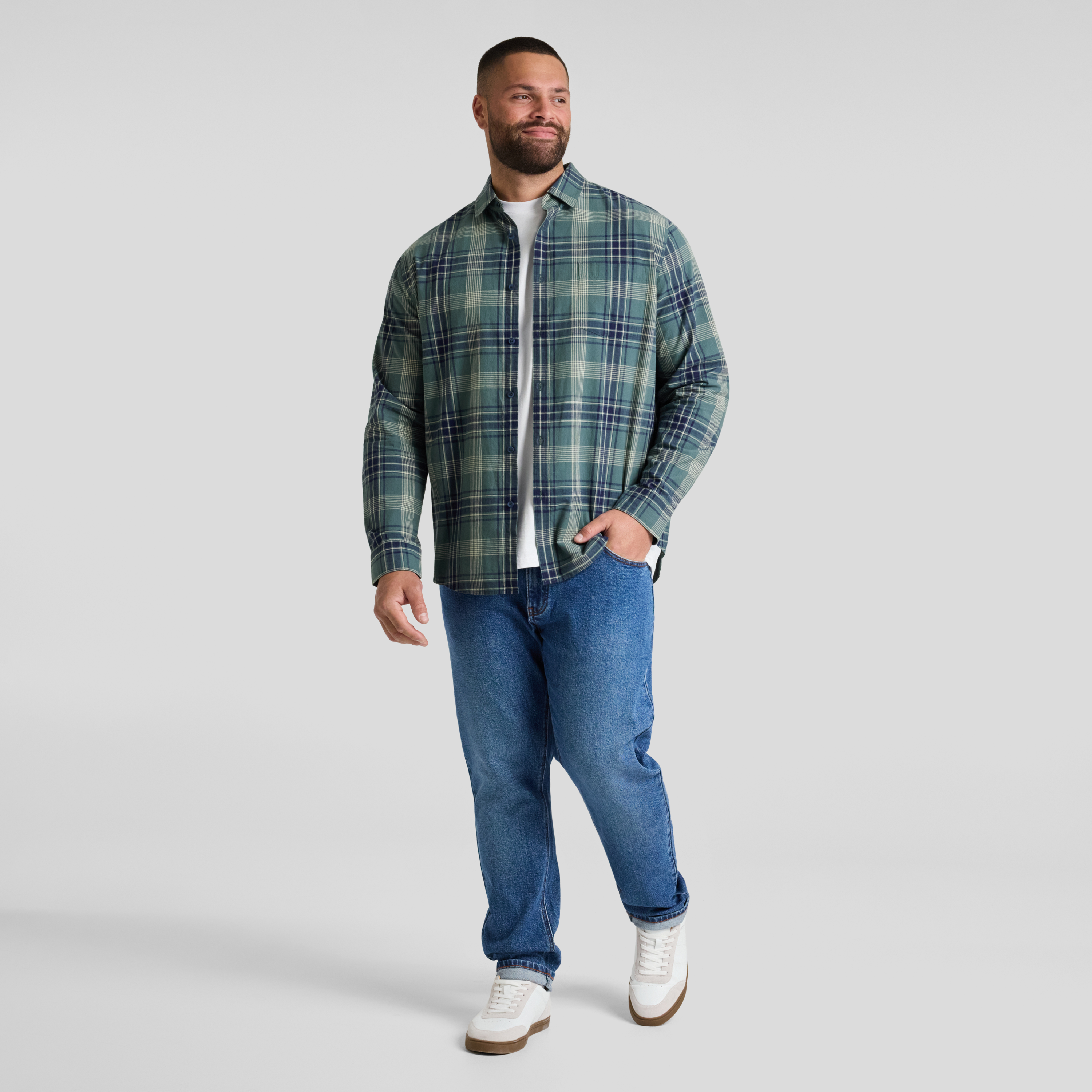 Green Rueben Casual Check Shirt