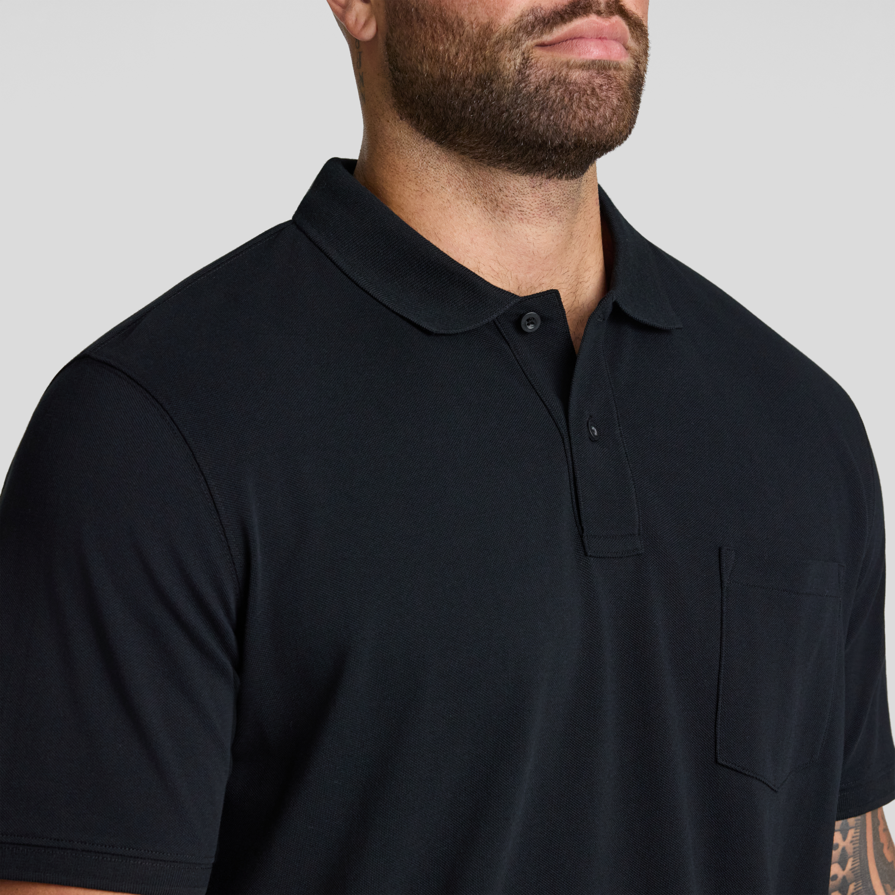 Black Asher Pique Polo