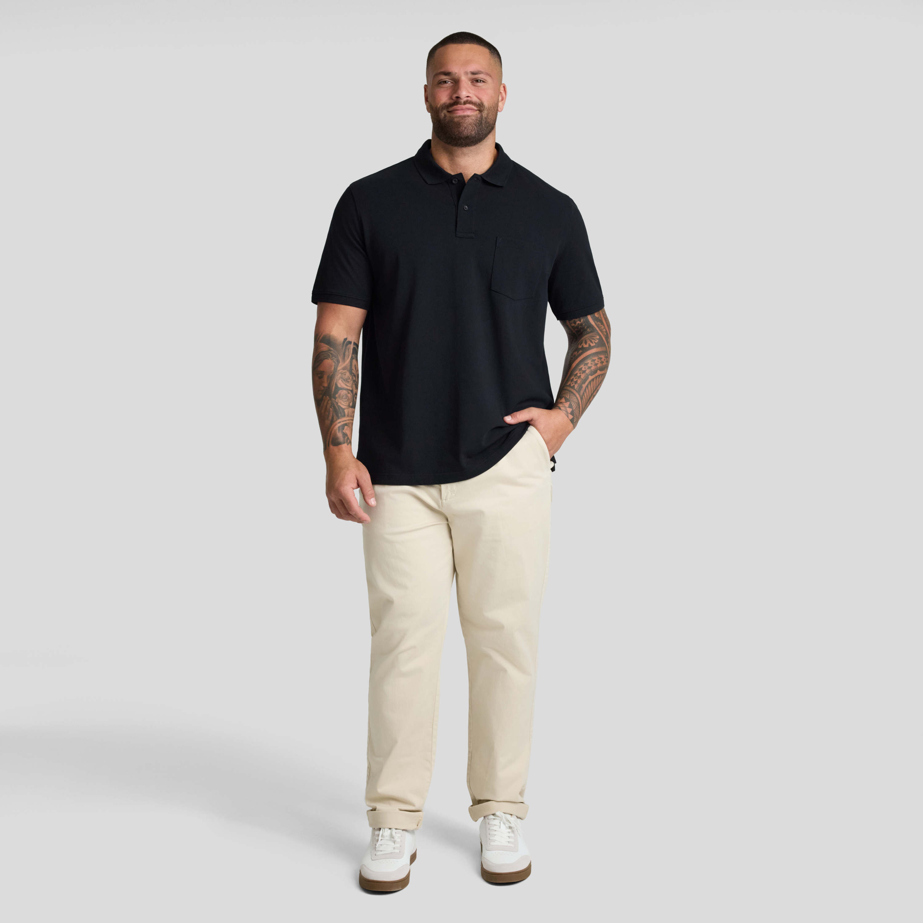 Black Asher Pique Polo