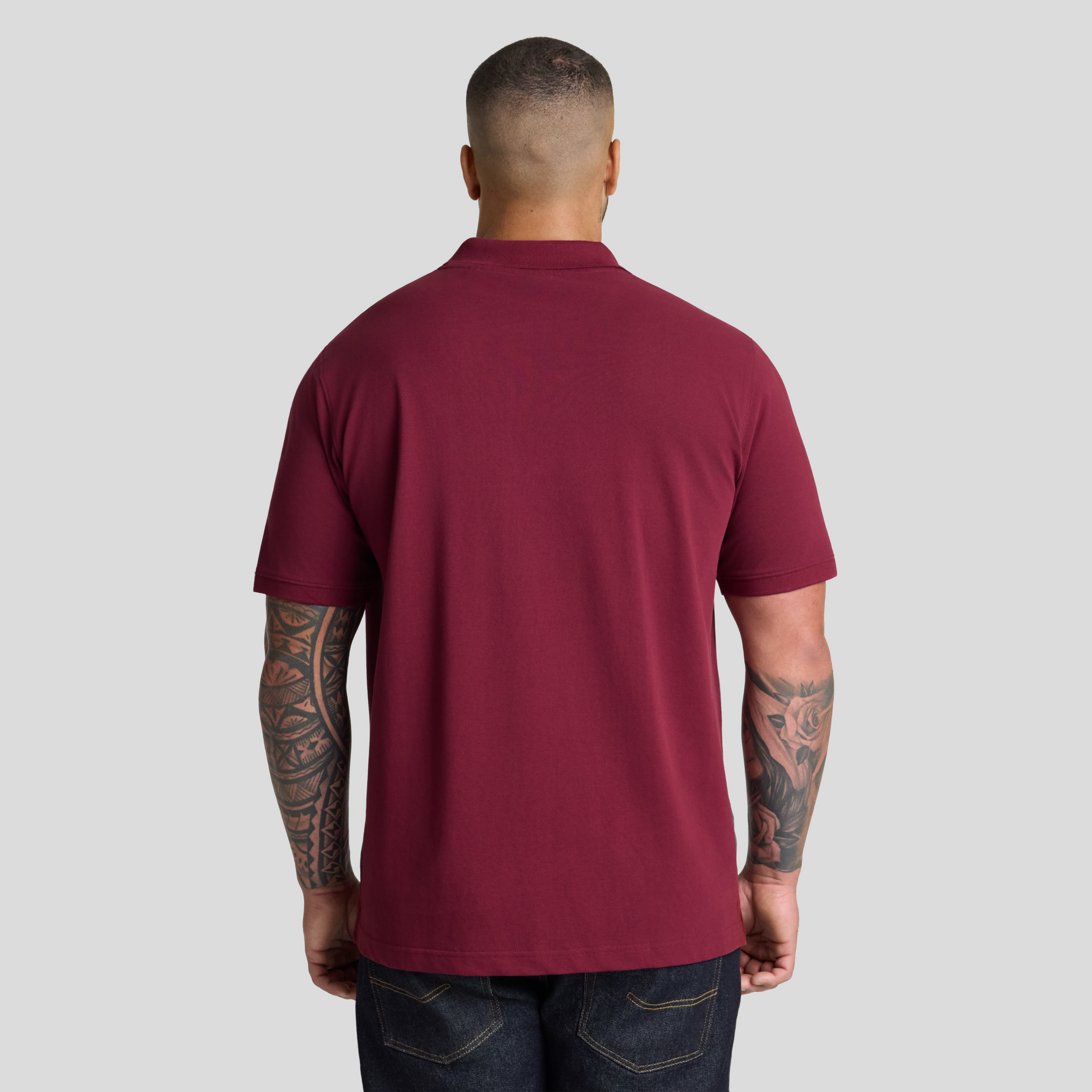 Burgundy Asher Pique Polo