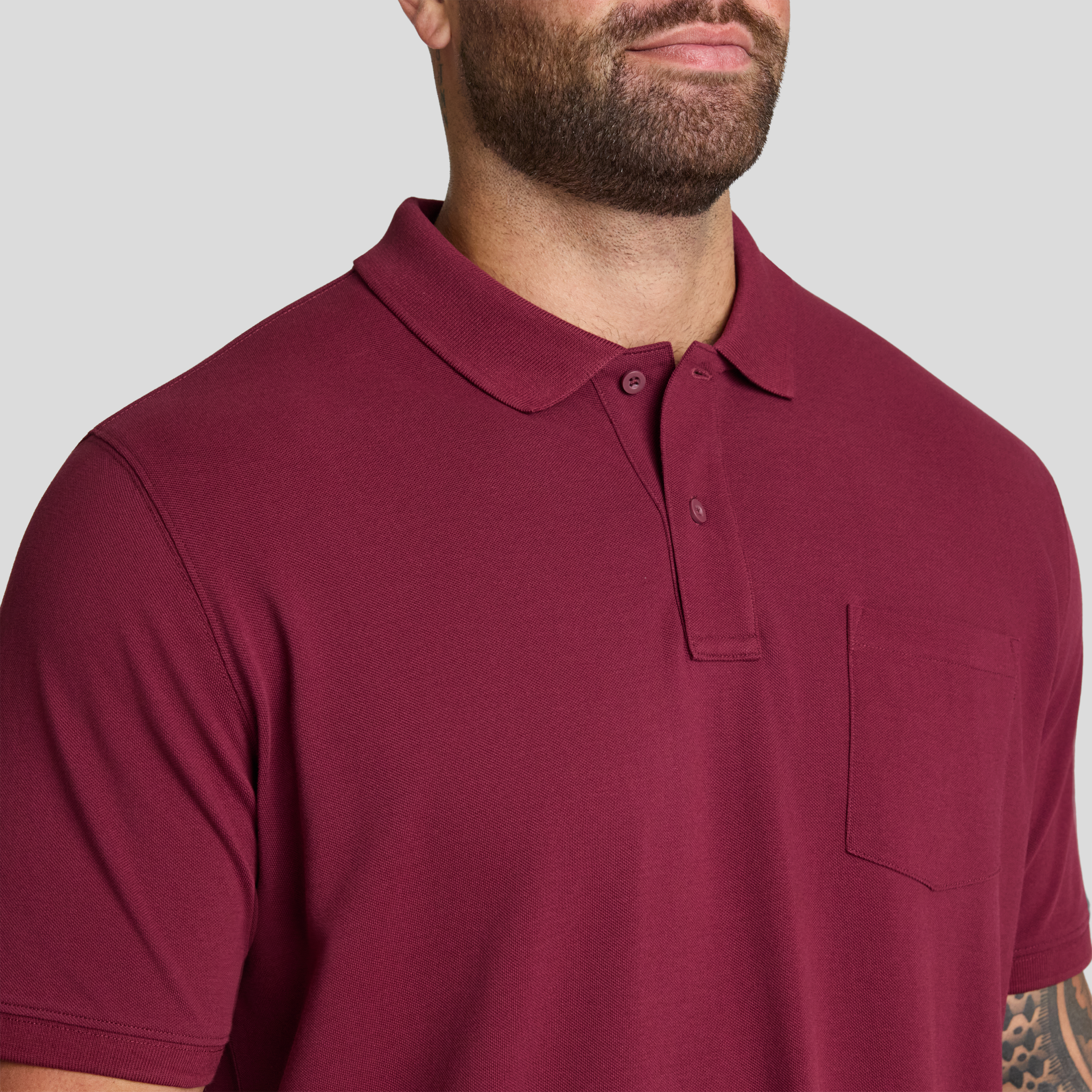 Burgundy Asher Pique Polo