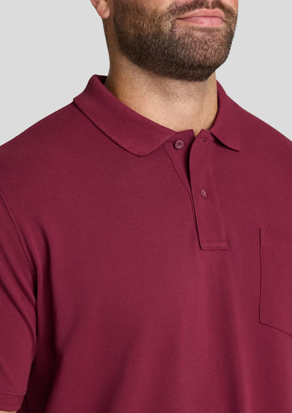 Burgundy Asher Pique Polo