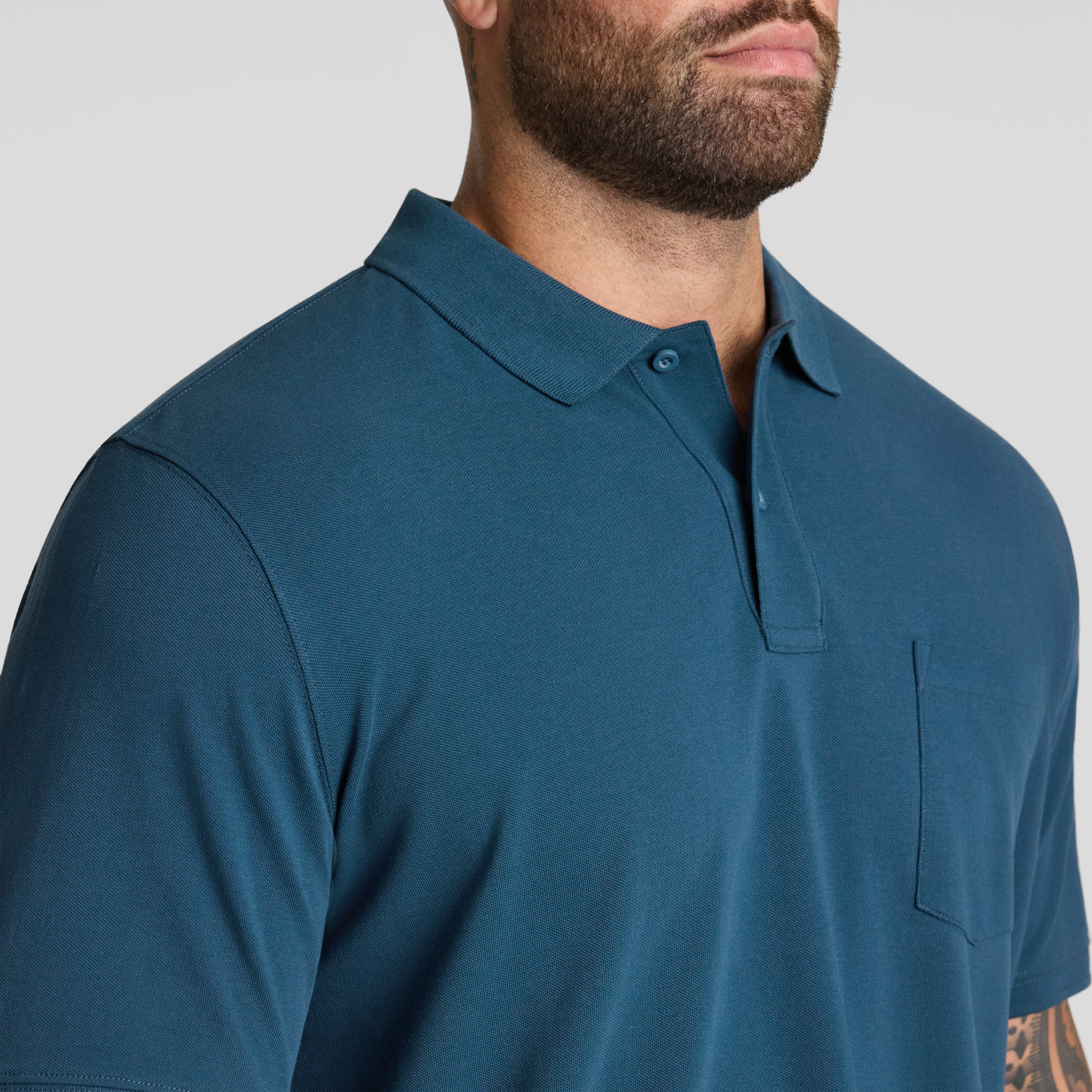 Teal Asher Pique Polo