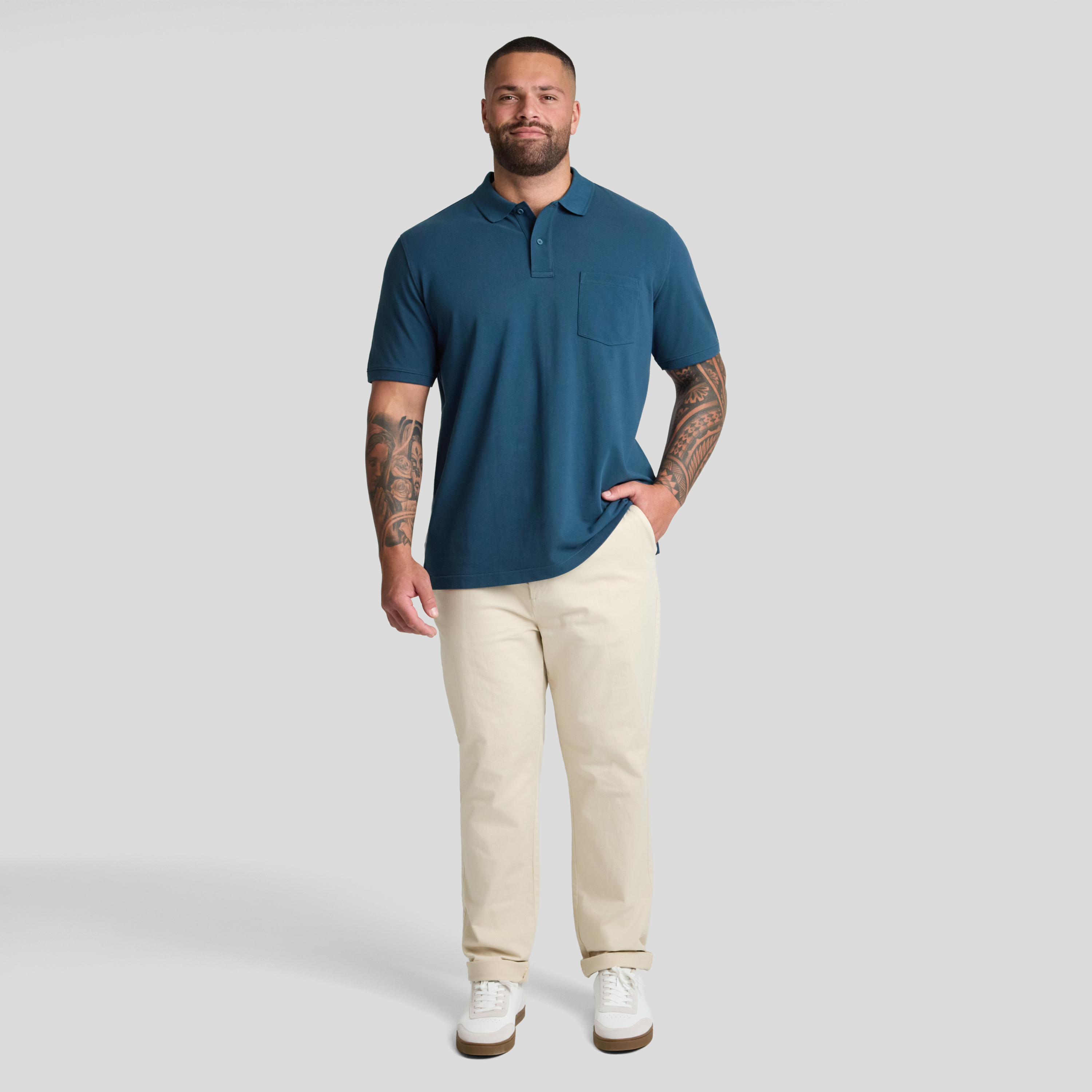 Teal Asher Pique Polo