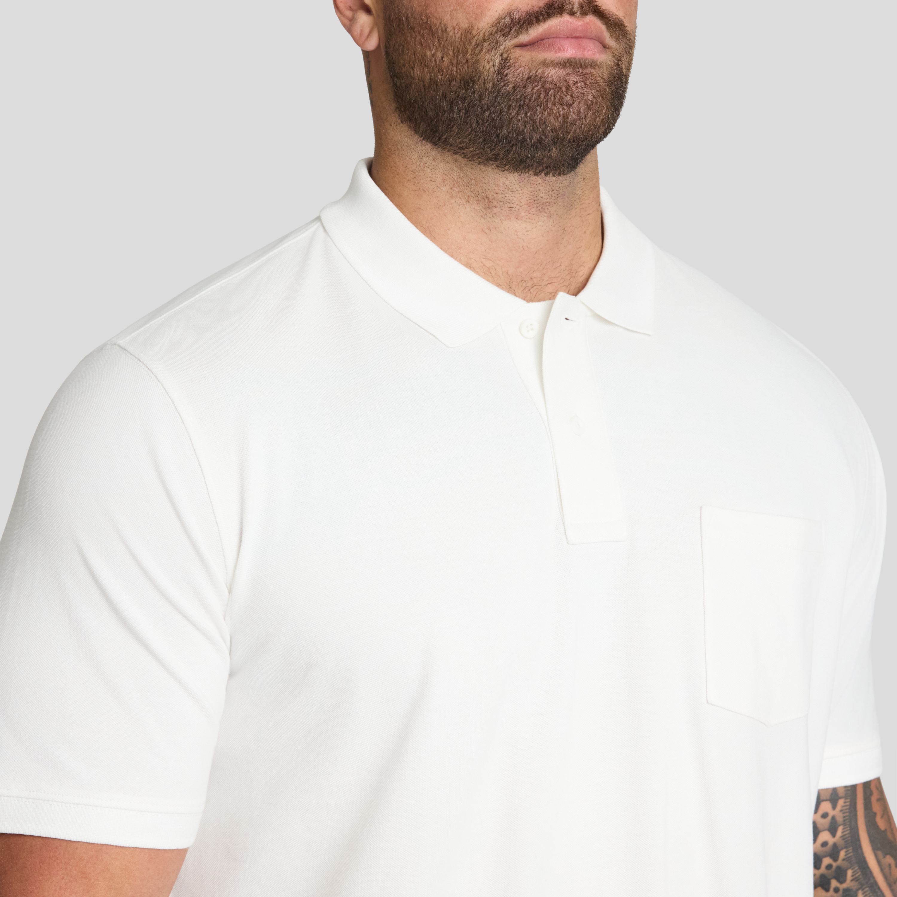 White Asher Pique Polo