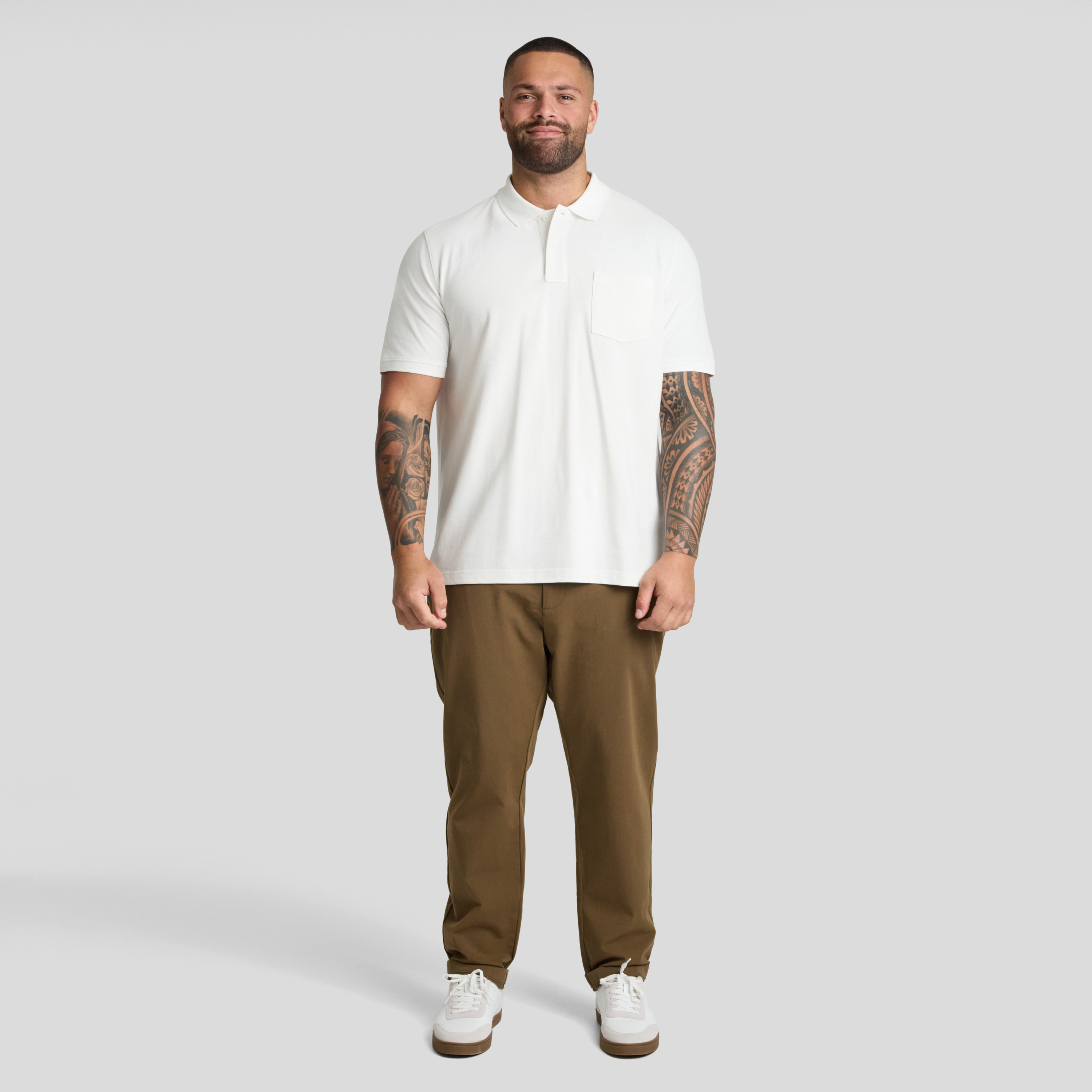White Asher Pique Polo