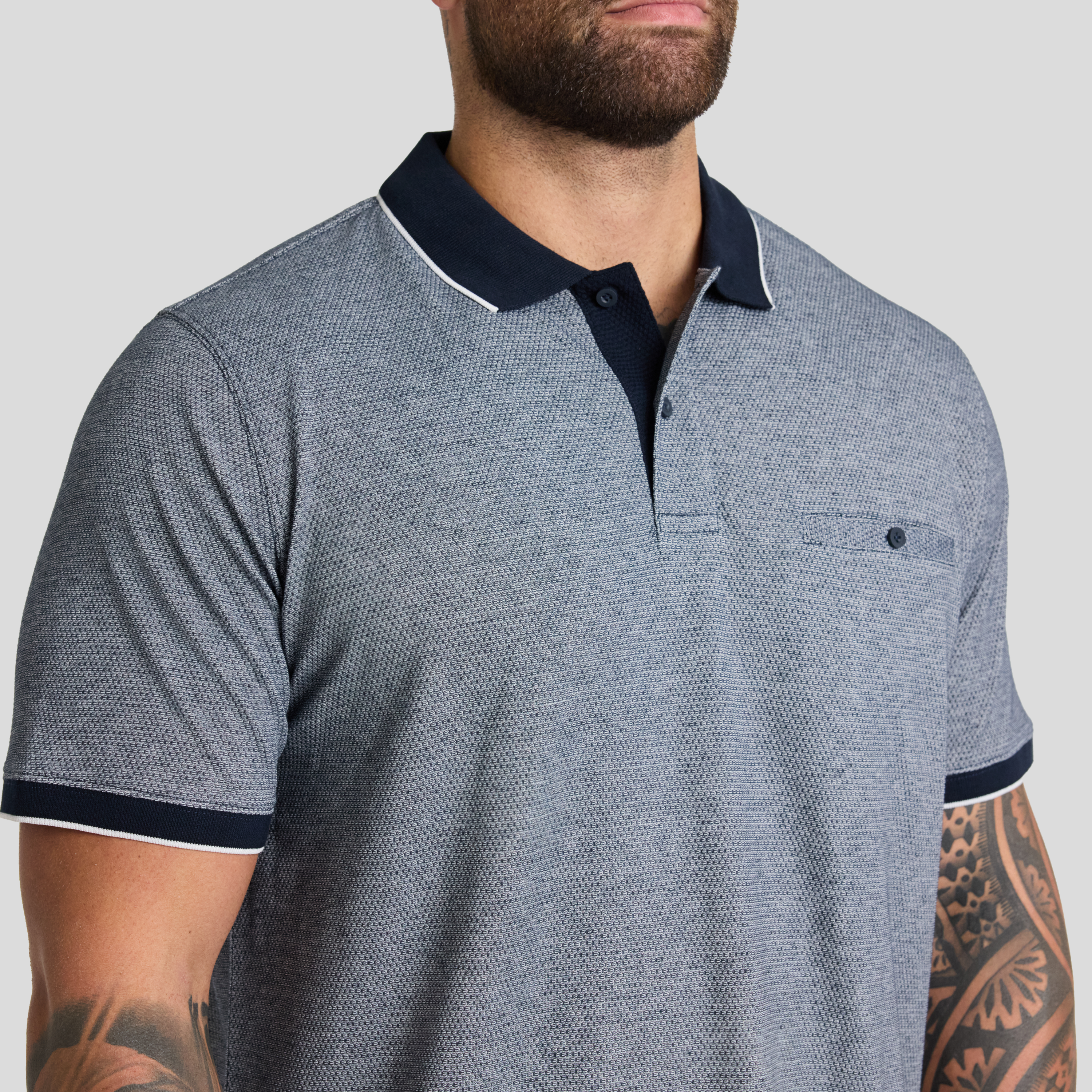 Navy Jude Jaquard Polo