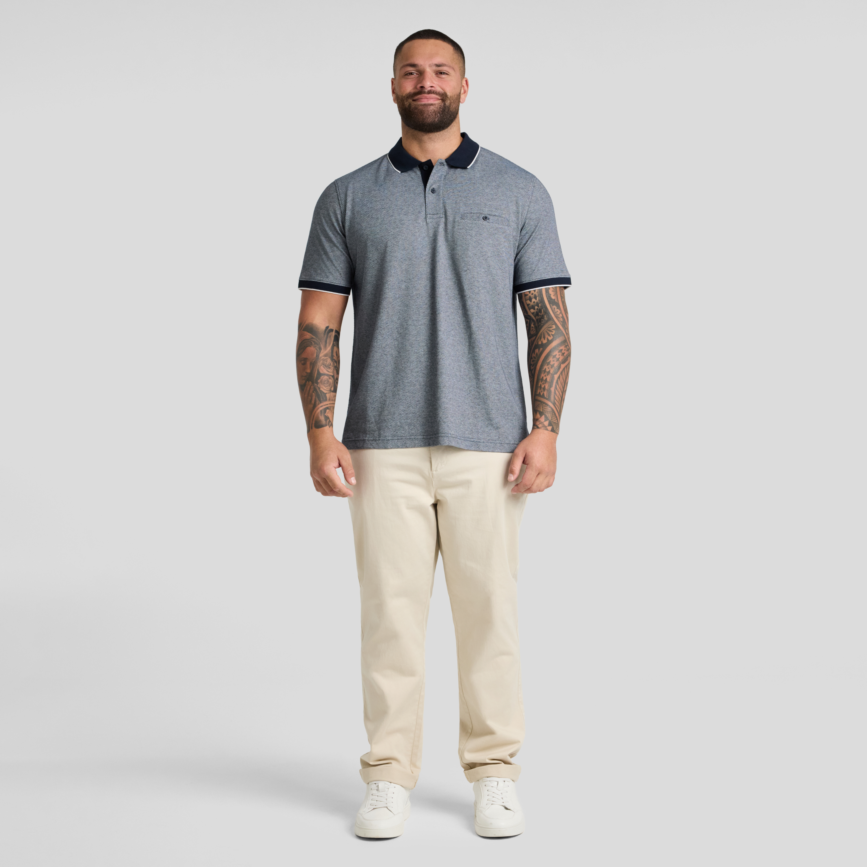 Navy Jude Jaquard Polo