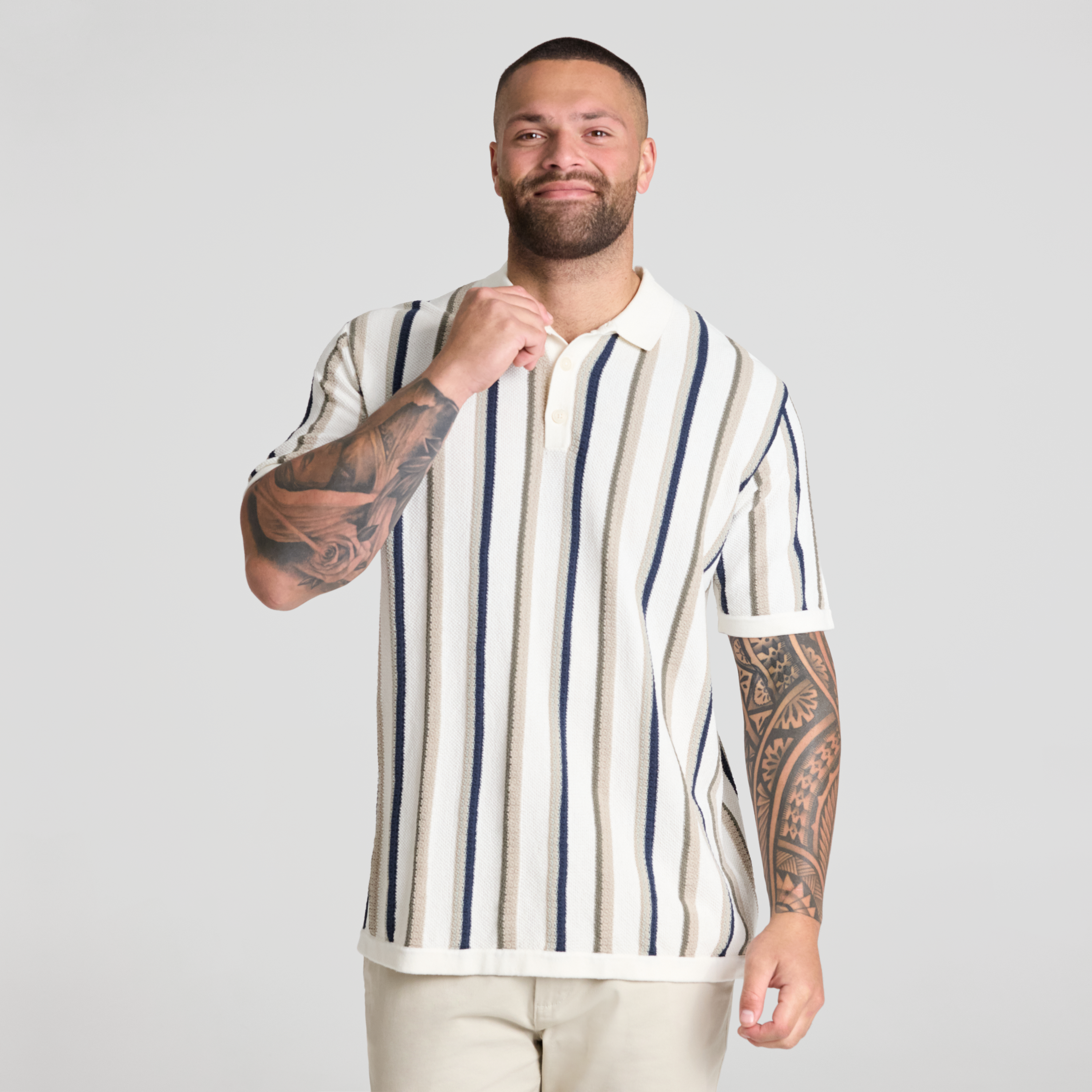 Logan Stripe Knit Polo