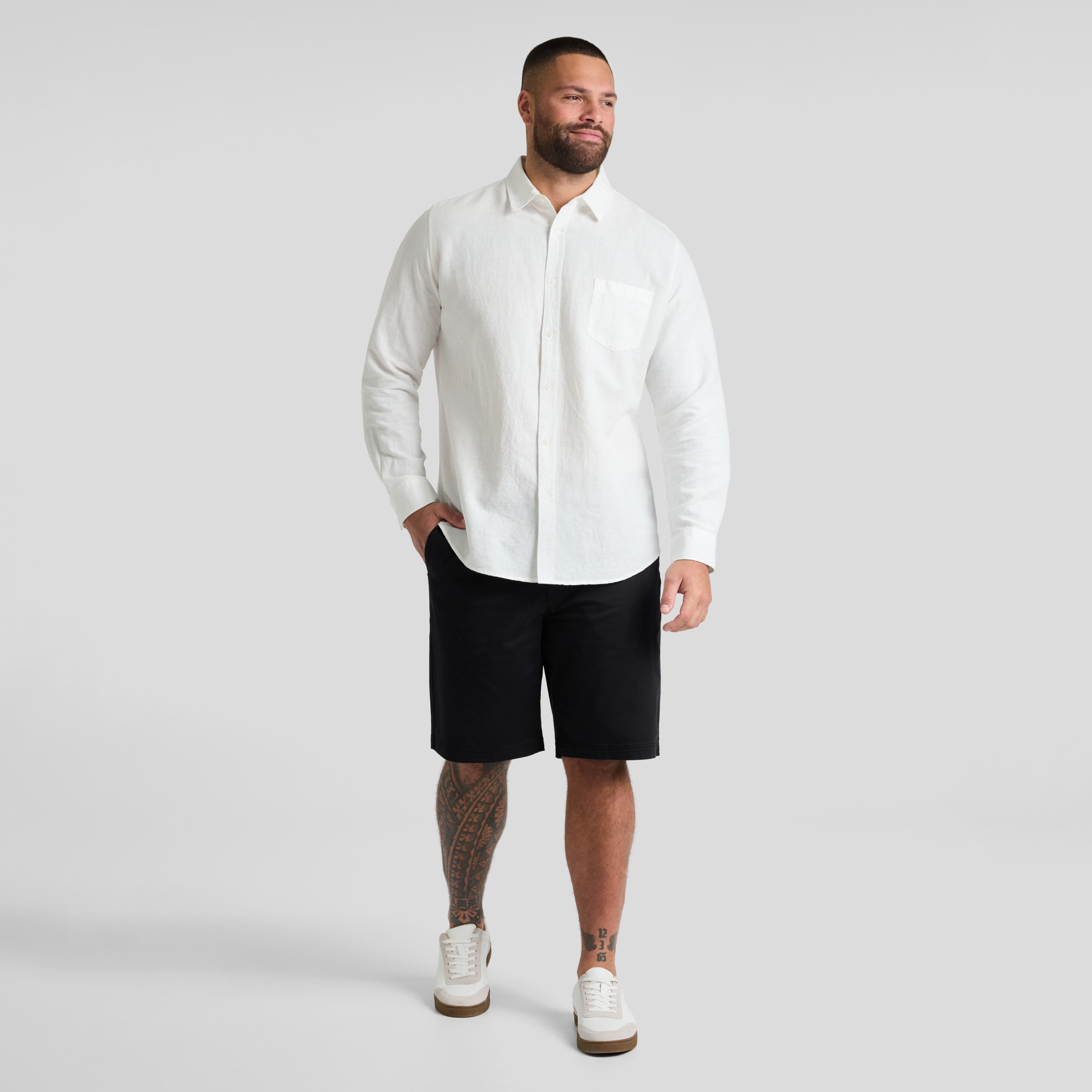 Black James Stretch Chino Short